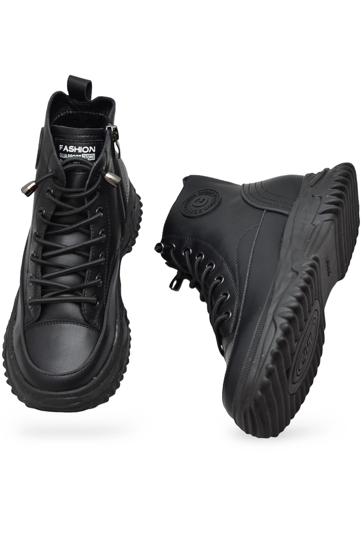 Full Ortopedik Taban Günlük Fermuarlı Bilekli Kadın Ayakkabı Spor 24K310-13 - Görsel 3