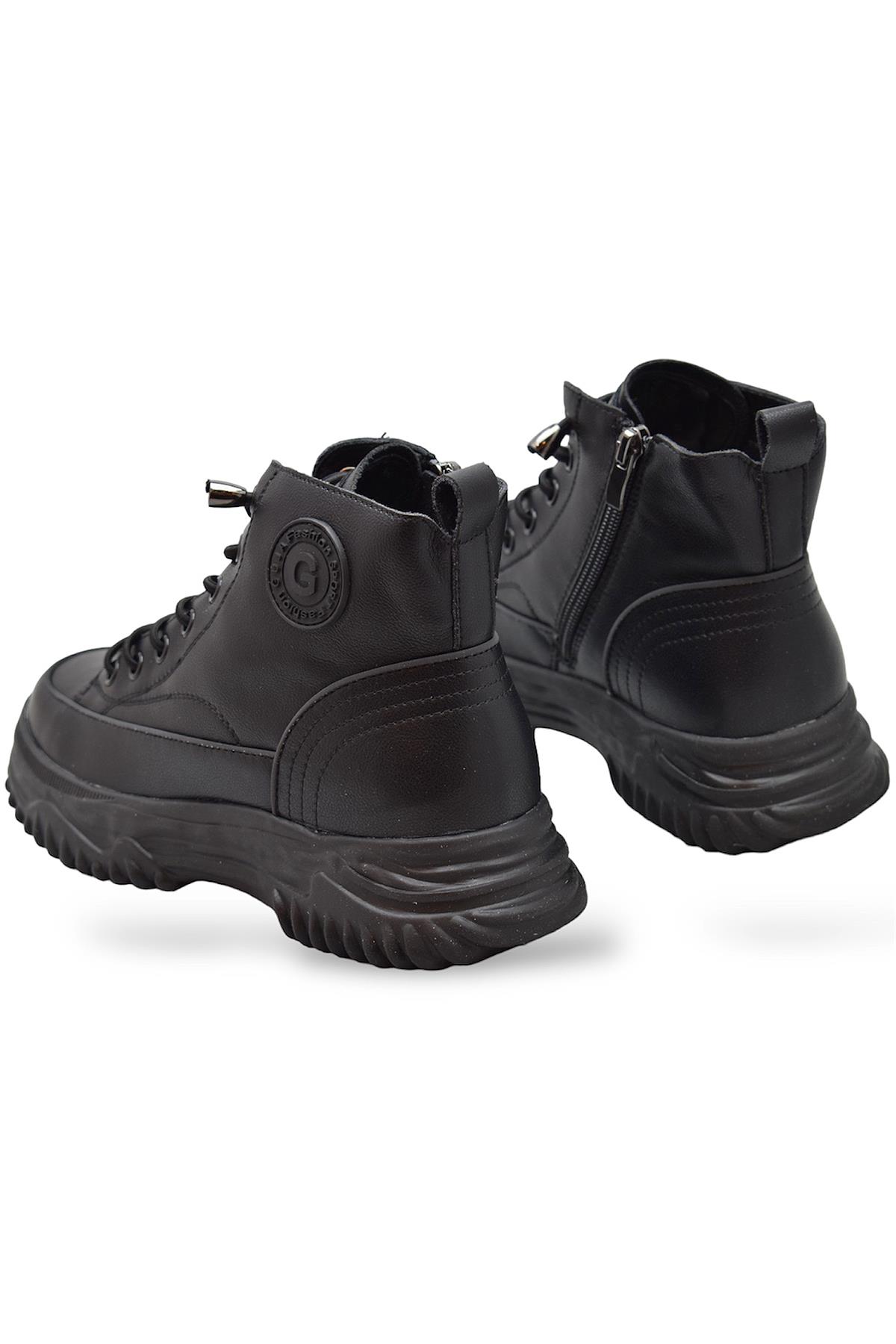 Full Ortopedik Taban Günlük Fermuarlı Bilekli Kadın Ayakkabı Spor 24K310-13 - Görsel 5