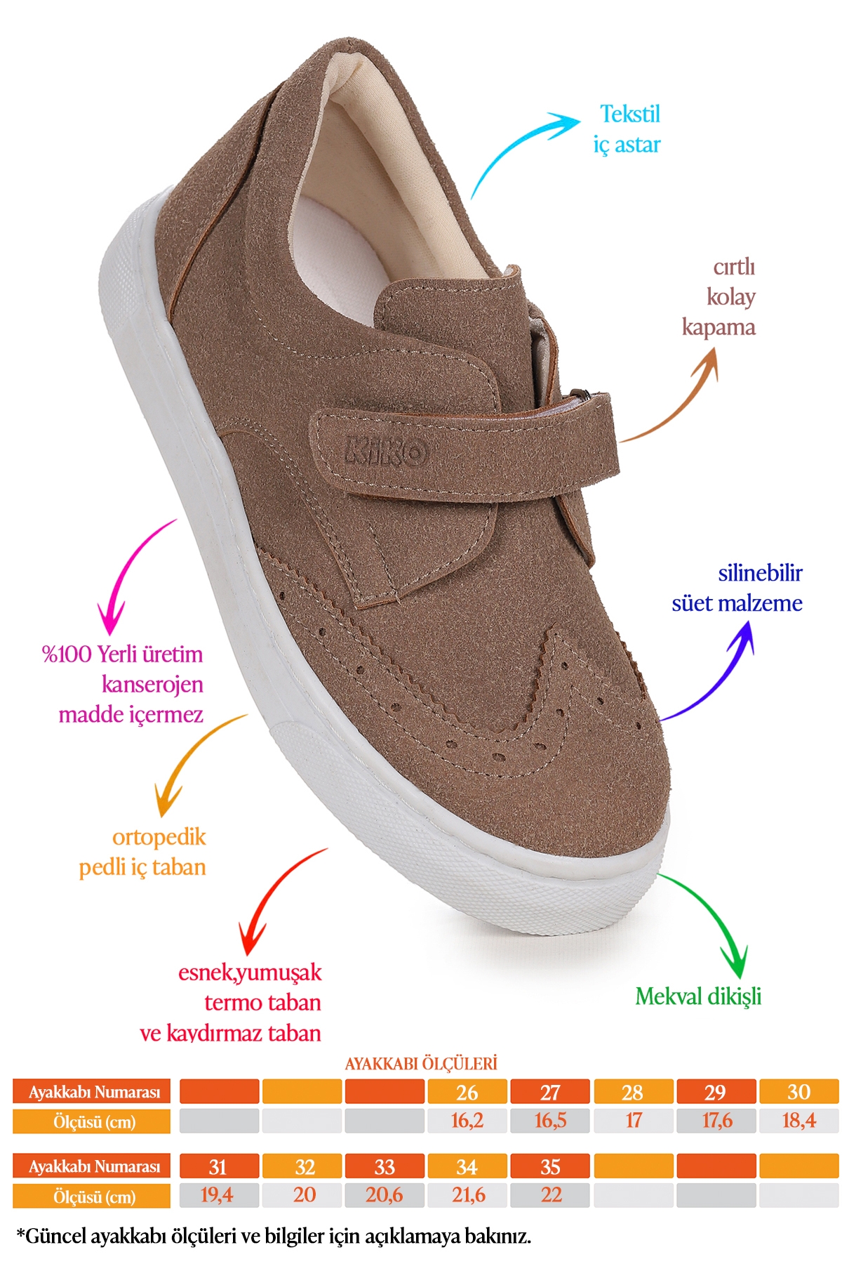 Richie Cırtlı Günlük Erkek Çocuk Casual Ayakkabı Kum - Görsel 3