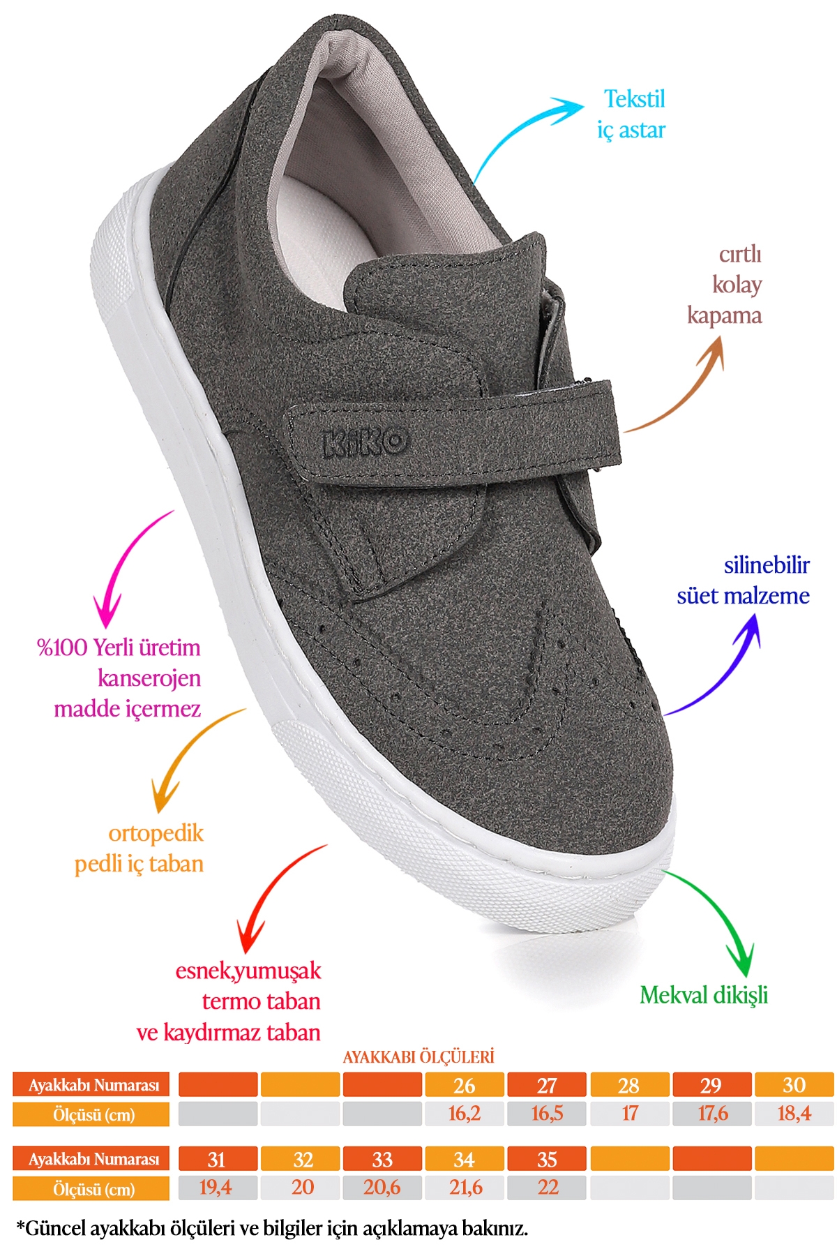 Richie Cırtlı Günlük Erkek Çocuk Casual Ayakkabı Füme - Görsel 3