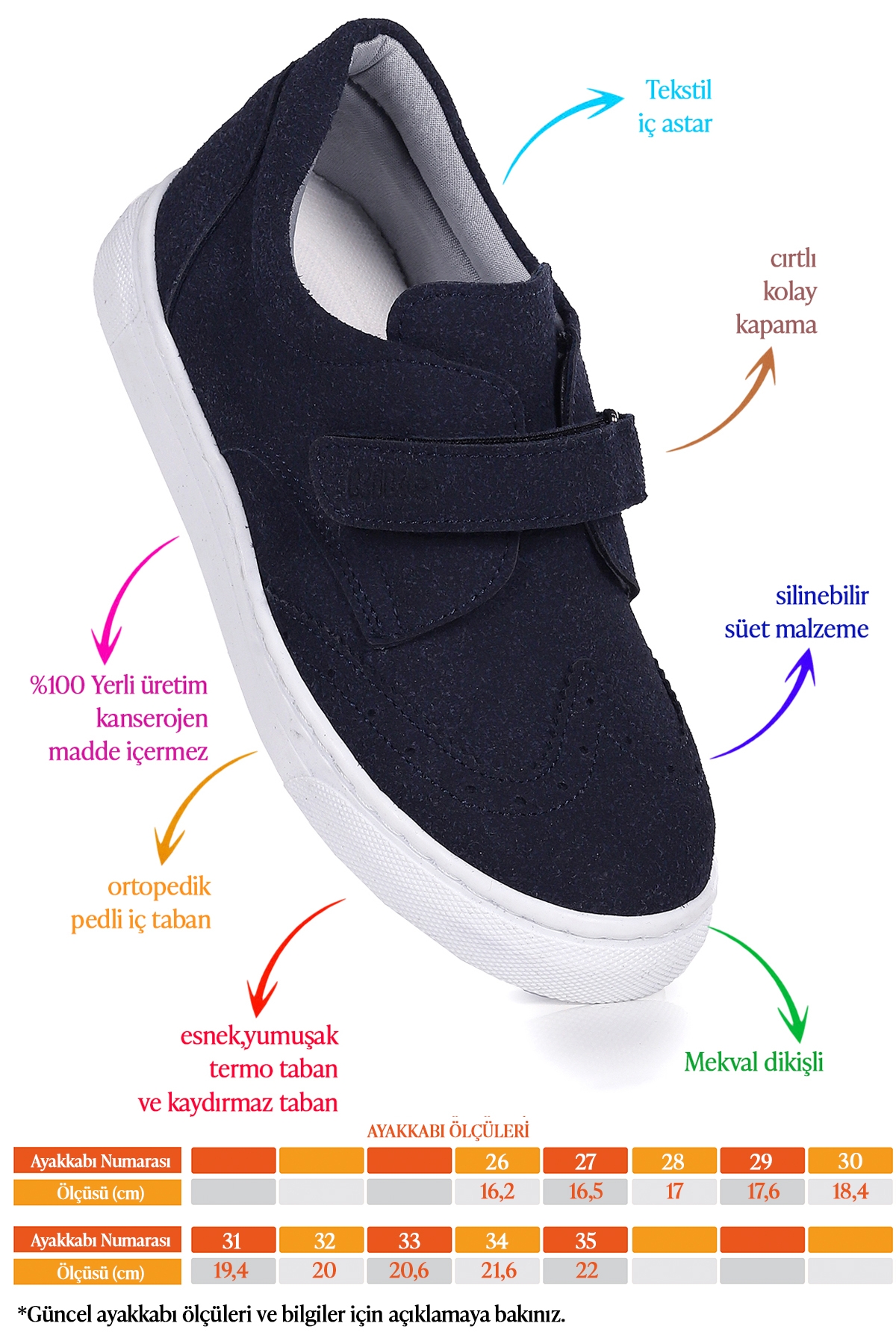 Richie Cırtlı Günlük Erkek Çocuk Casual Ayakkabı Lacivert - Görsel 3