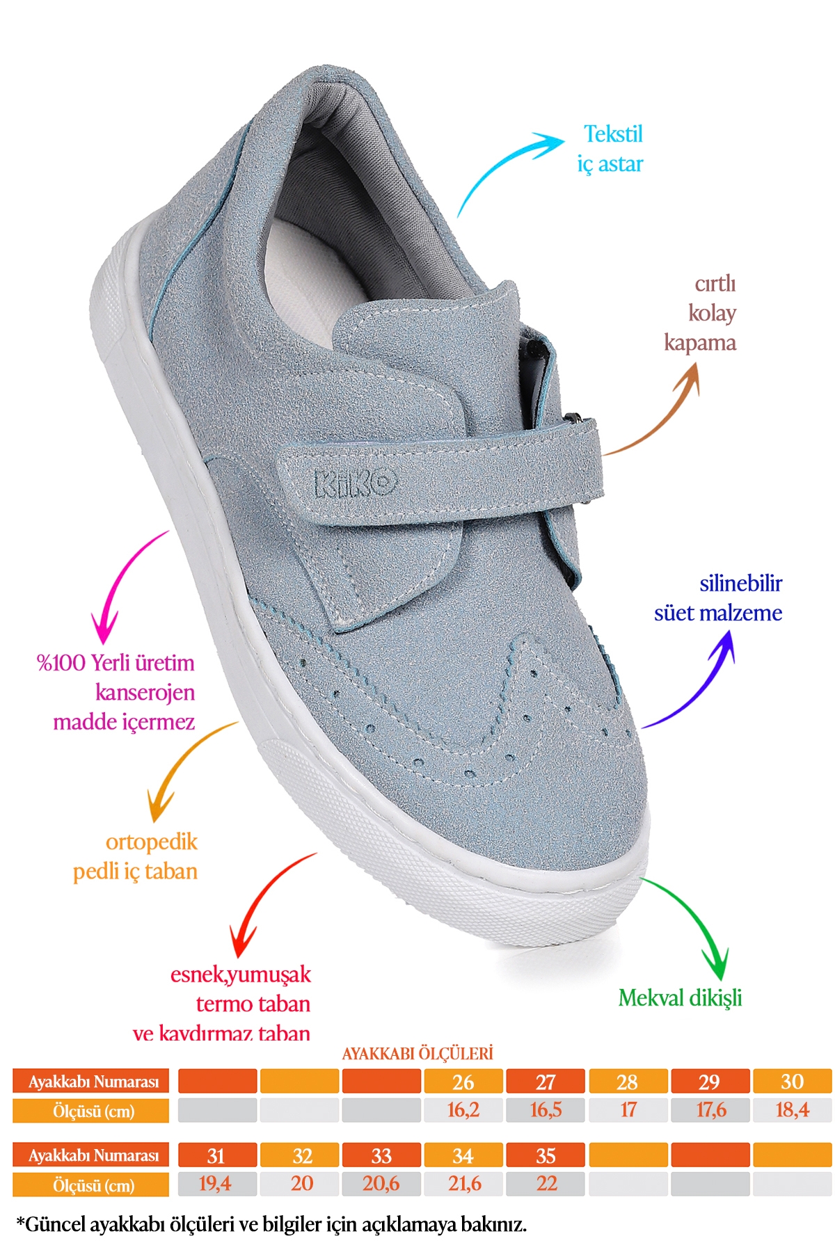 Richie Cırtlı Günlük Erkek Çocuk Casual Ayakkabı Bebe Mavi - Görsel 3