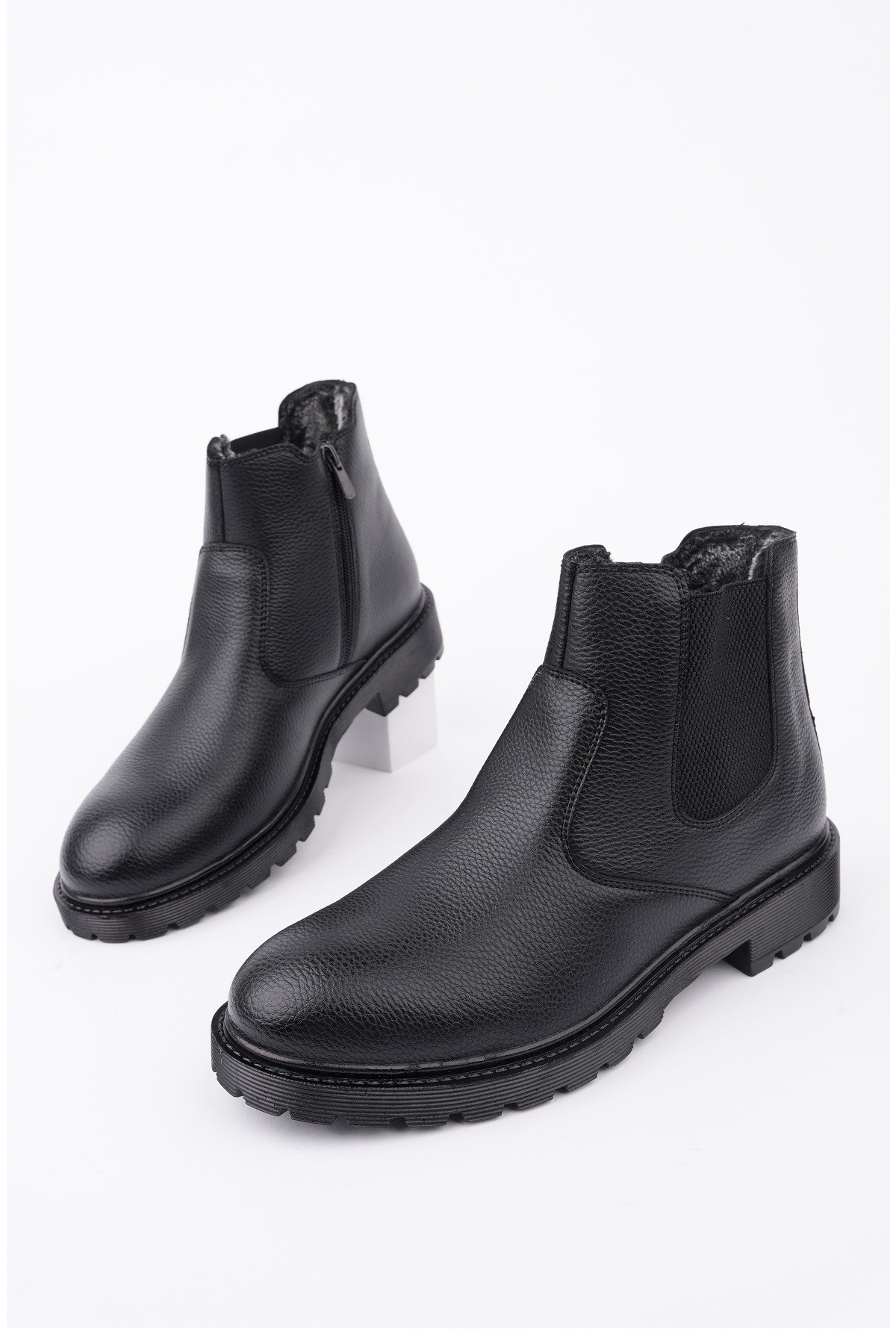 M104 Su&amp;soğuk Geçirmez Kürklü Garantili Sağlam Kışlık Fermuarlı Kauçuk Taban Bot - Görsel 2