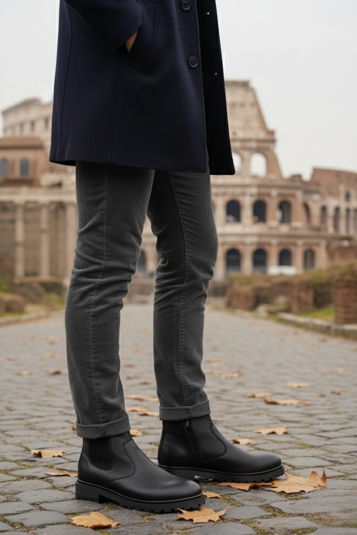 KELVİN Garantili Erkek Kışlık Kürklü Fermuarlı Chelsea Bot - Görsel 3