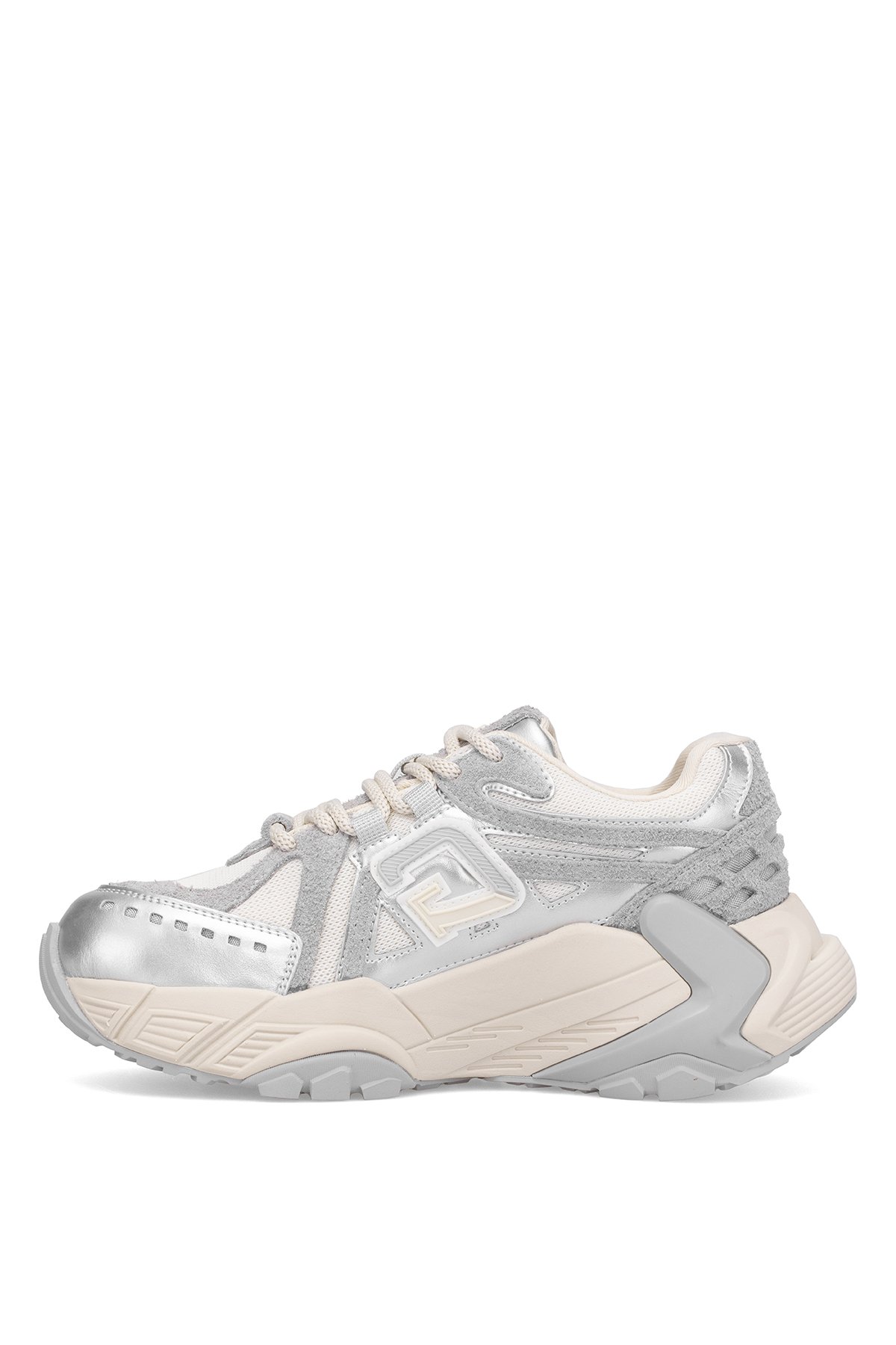 25K366 Kadın Hakiki Deri Klasik Sneaker Gri - Görsel 4