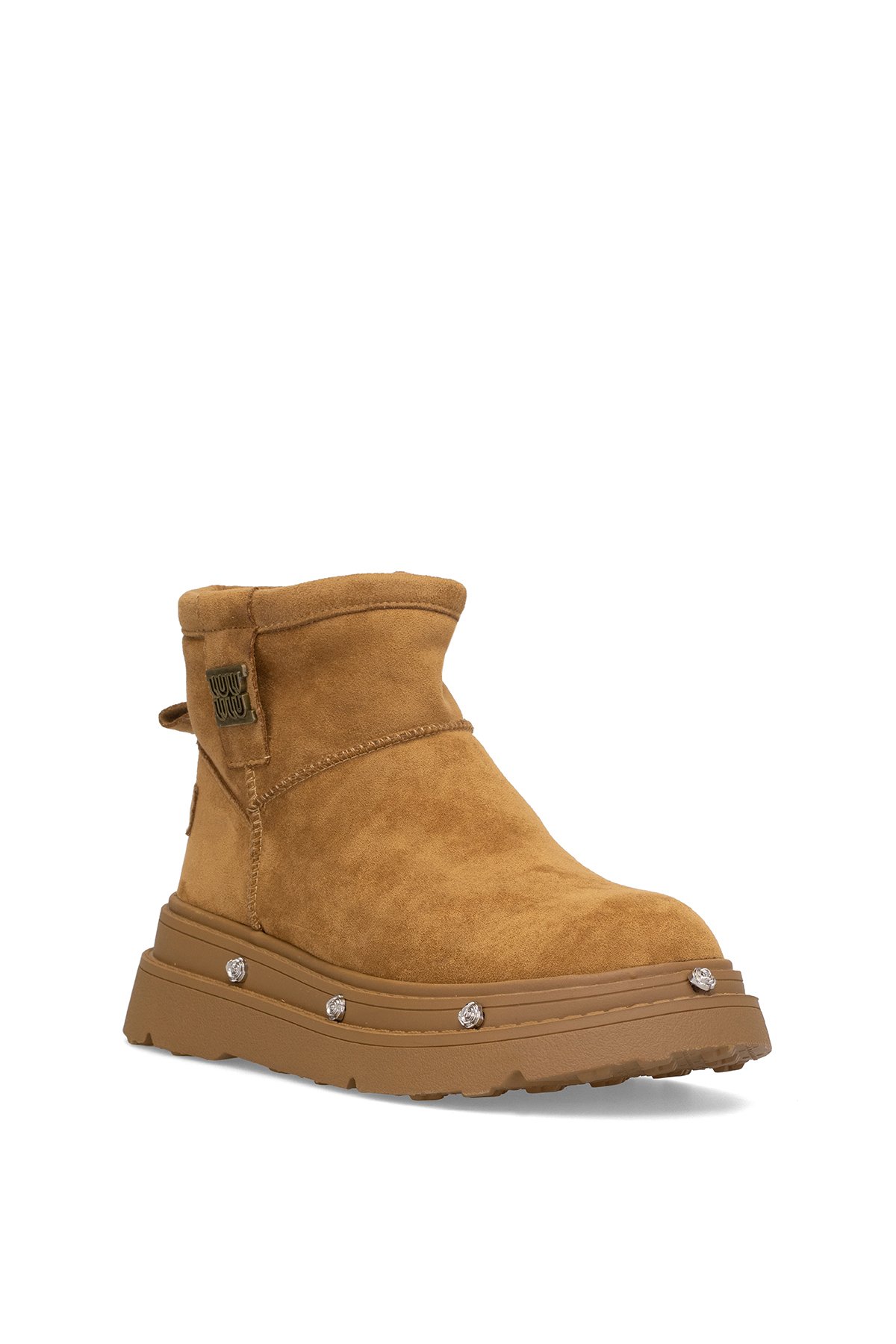 25K435 Kadın Hakiki Deri Düz Bot Camel - Görsel 3