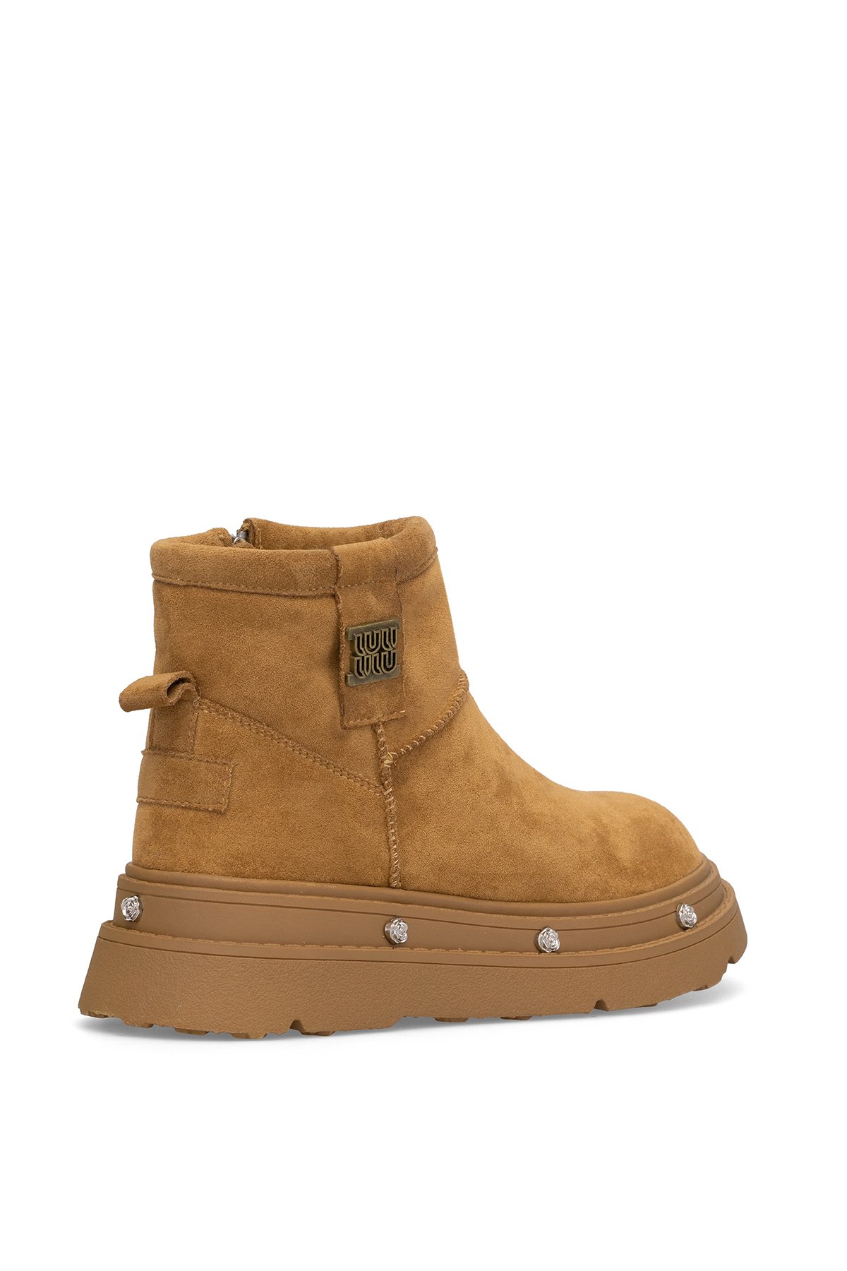 25K435 Kadın Hakiki Deri Düz Bot Camel - Görsel 5