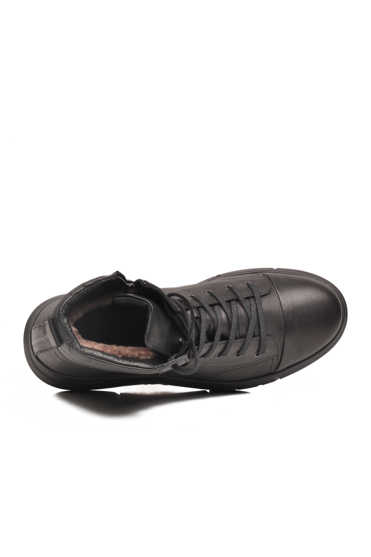 Siyah Deri Kürklü Kaymaz Soğuğa Dirençli Erkek Bot 2K1238-HK-510 M - Görsel 5