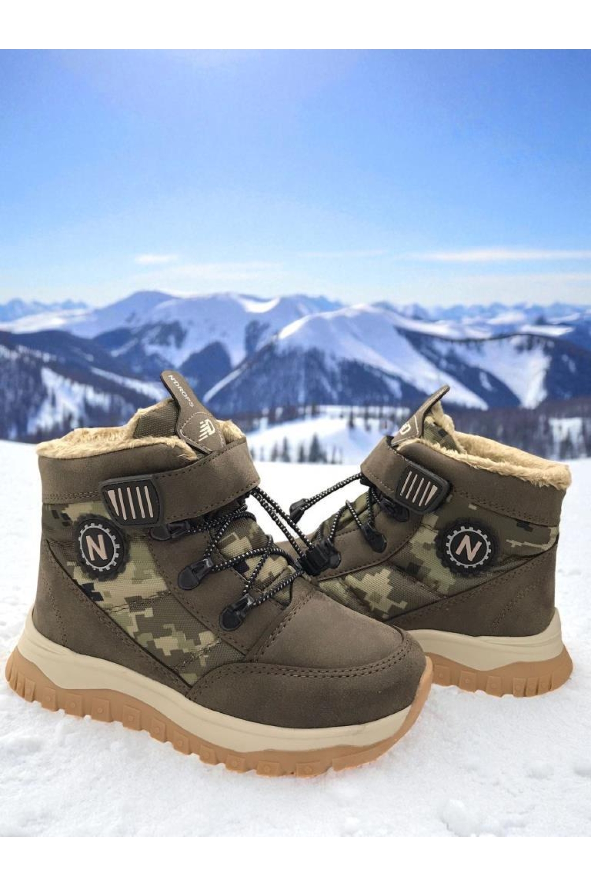 Erkek Çocuk Suya Soğuk Havaya Dayanıklı Cırtlı İçi Kürklü Siyah Kar Botu - Görsel 4