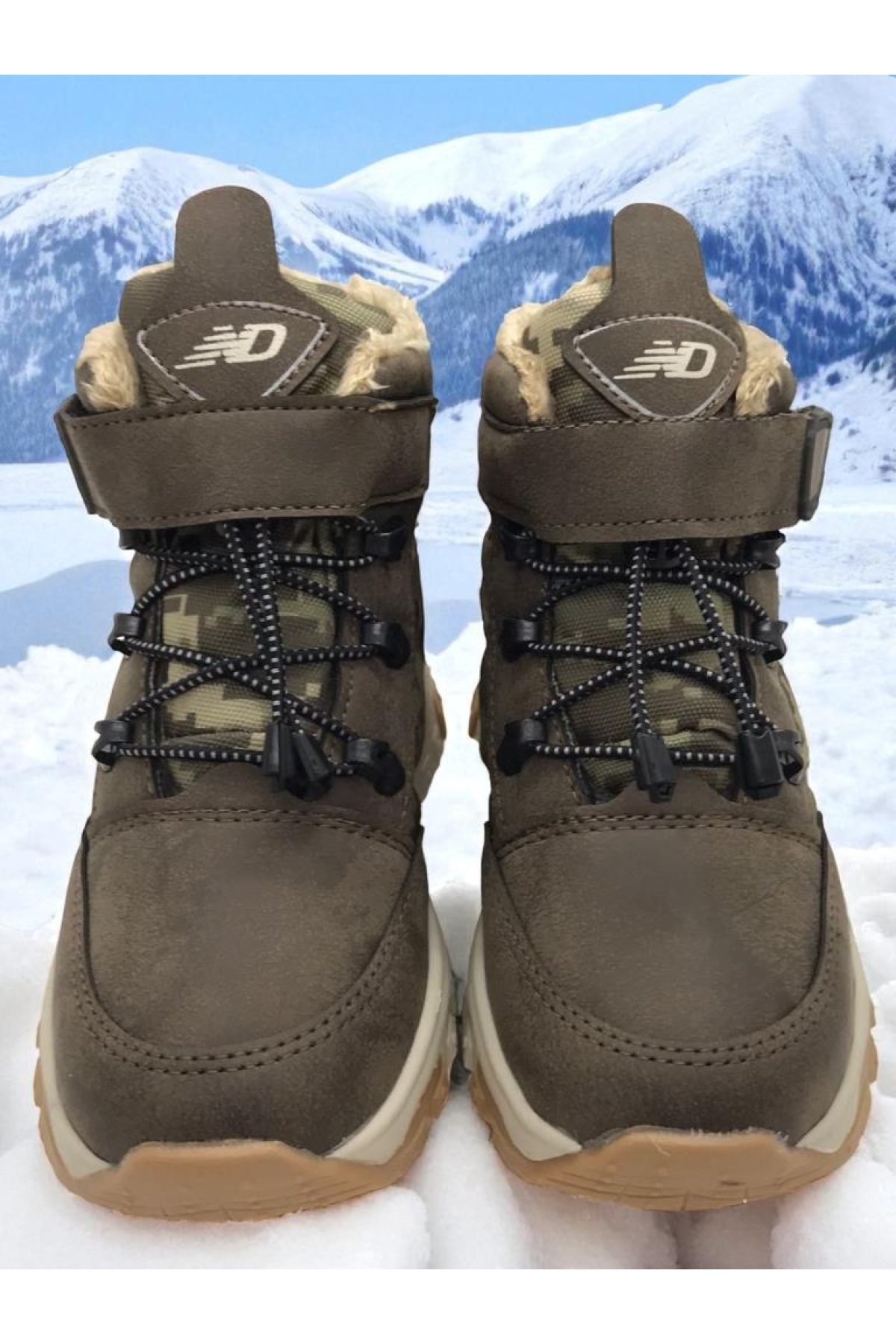 Erkek Çocuk Suya Soğuk Havaya Dayanıklı Cırtlı İçi Kürklü Siyah Kar Botu - Görsel 5