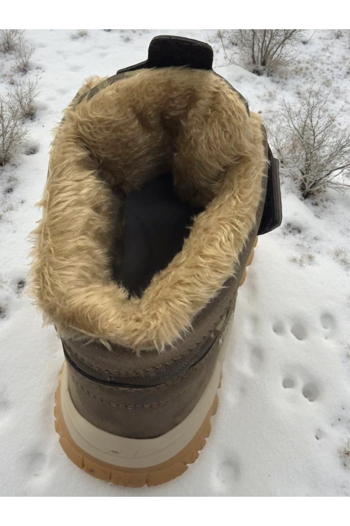 Erkek Çocuk Suya Soğuk Havaya Dayanıklı Cırtlı İçi Kürklü Siyah Kar Botu - Görsel 6