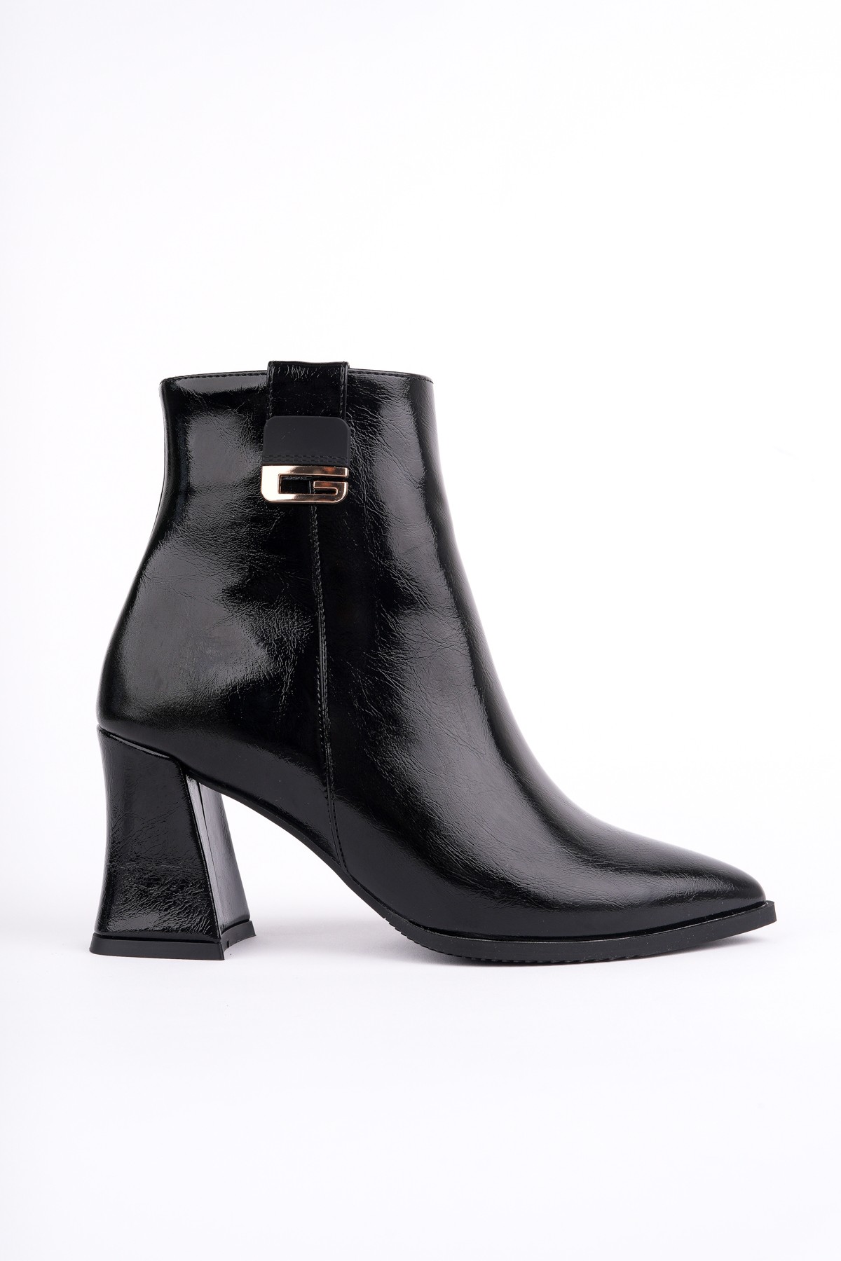 LUXERA Sivri Burun Toka Detaylı Fermuarlı Kalın Topuklu Kadın Bot - Görsel 2