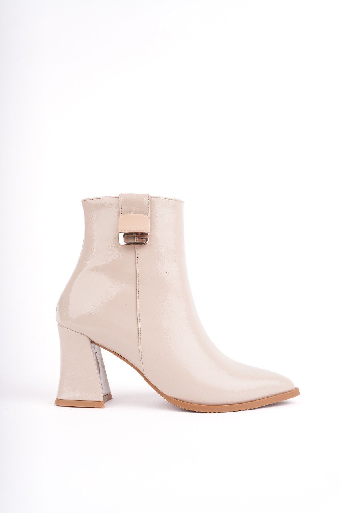 LUXERA Sivri Burun Toka Detaylı Fermuarlı Kalın Topuklu Kadın Bot - Görsel 2