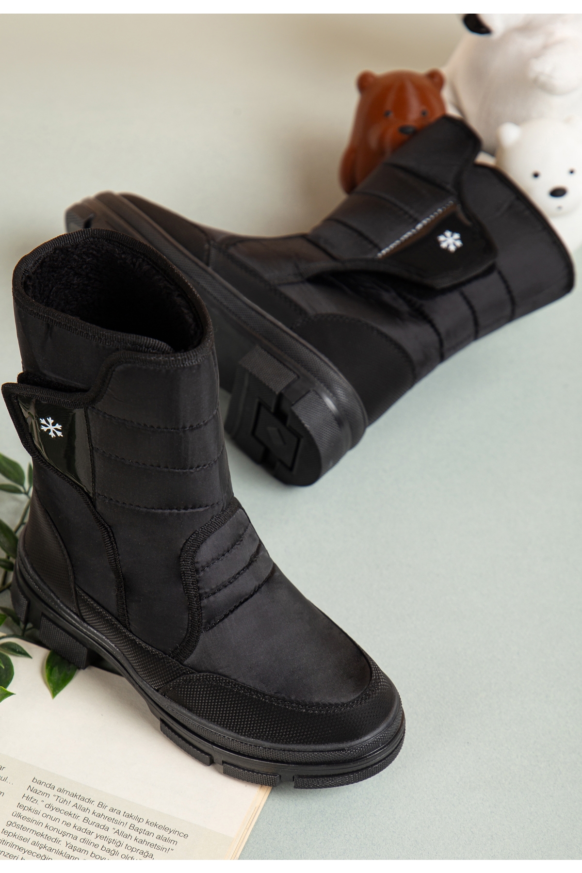 Lady Termal Kürklü Bantlı Soğuk Dayanıklı Kadın Bot Çizme Kar Botu - Görsel 4