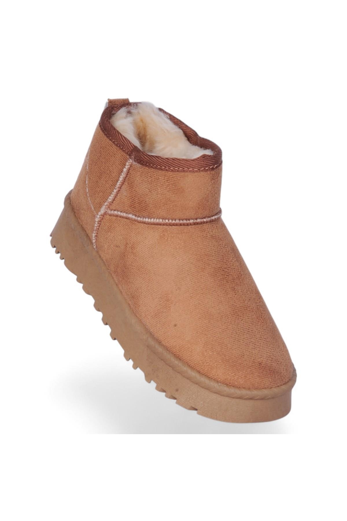 Skuaıter Rida Taba Kadın İçi Kürklü Düz Bot - Görsel 3