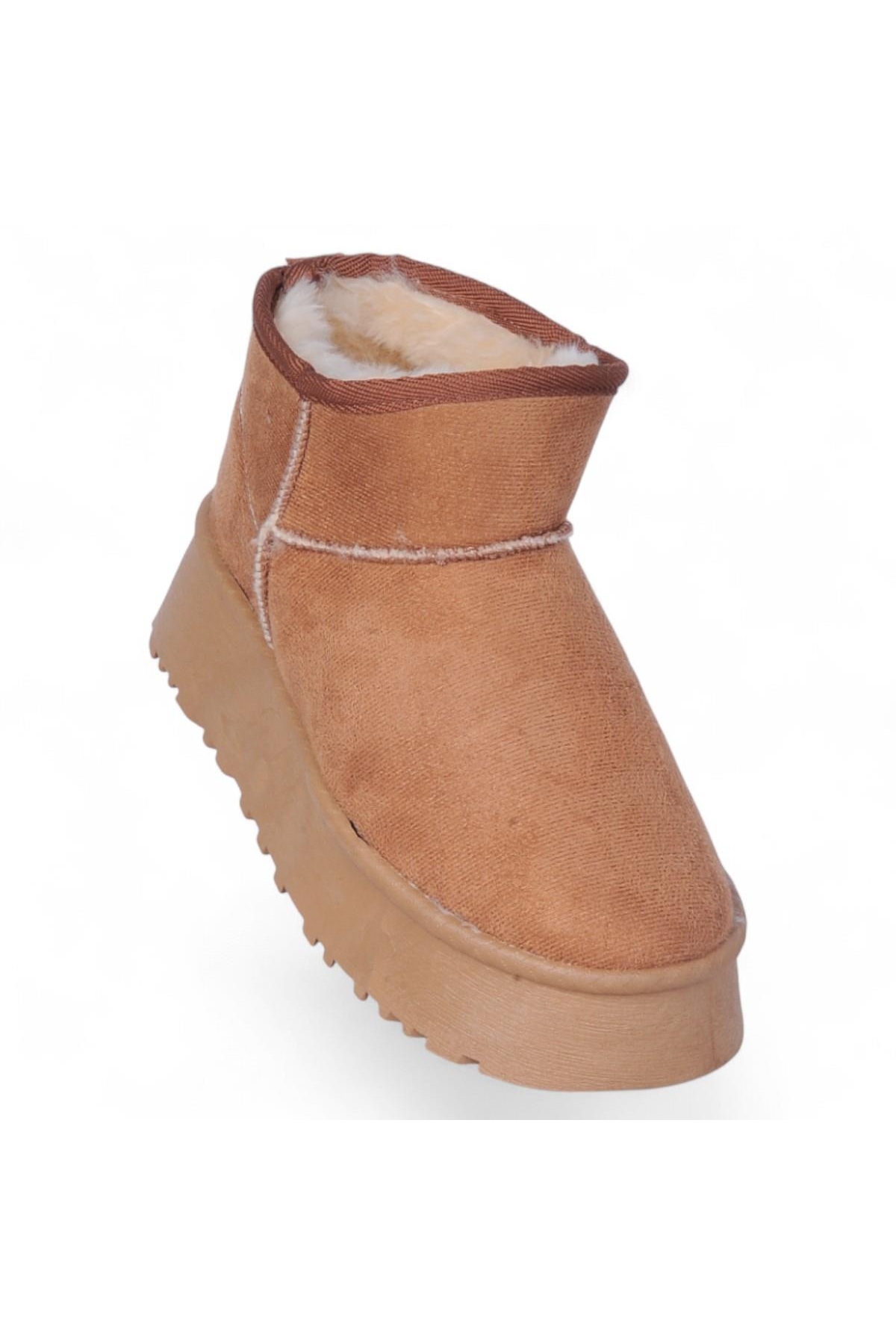 Skuaıter Tinsa Taba Kadın İçi Kürklü Düz Bot - Görsel 3