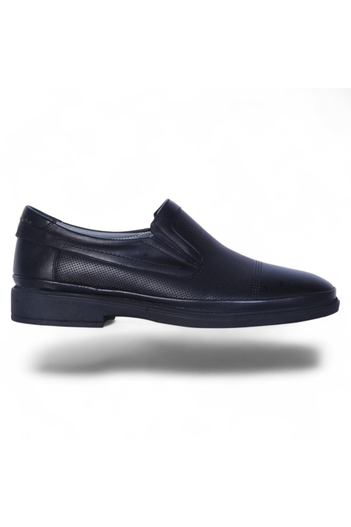 72 Lz Siyah Kauçuk %100 Deri Erkek Klasik Ayakkabı - Görsel 2