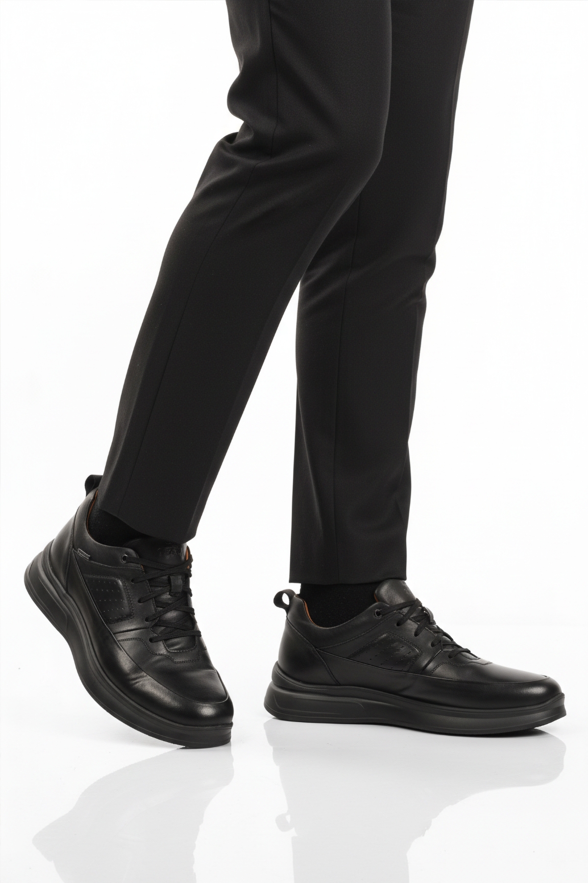 Siyah Hakiki Deri Ortopedik Erkek Casual Ayakkabı 252070 M - Görsel 2