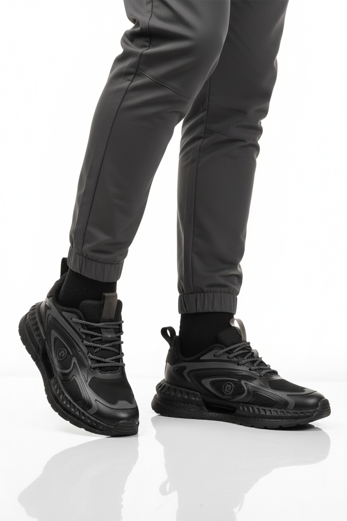 Siyah Fileli Hafif Esnek Erkek Spor Ayakkabı PCI-11616 M - Görsel 2