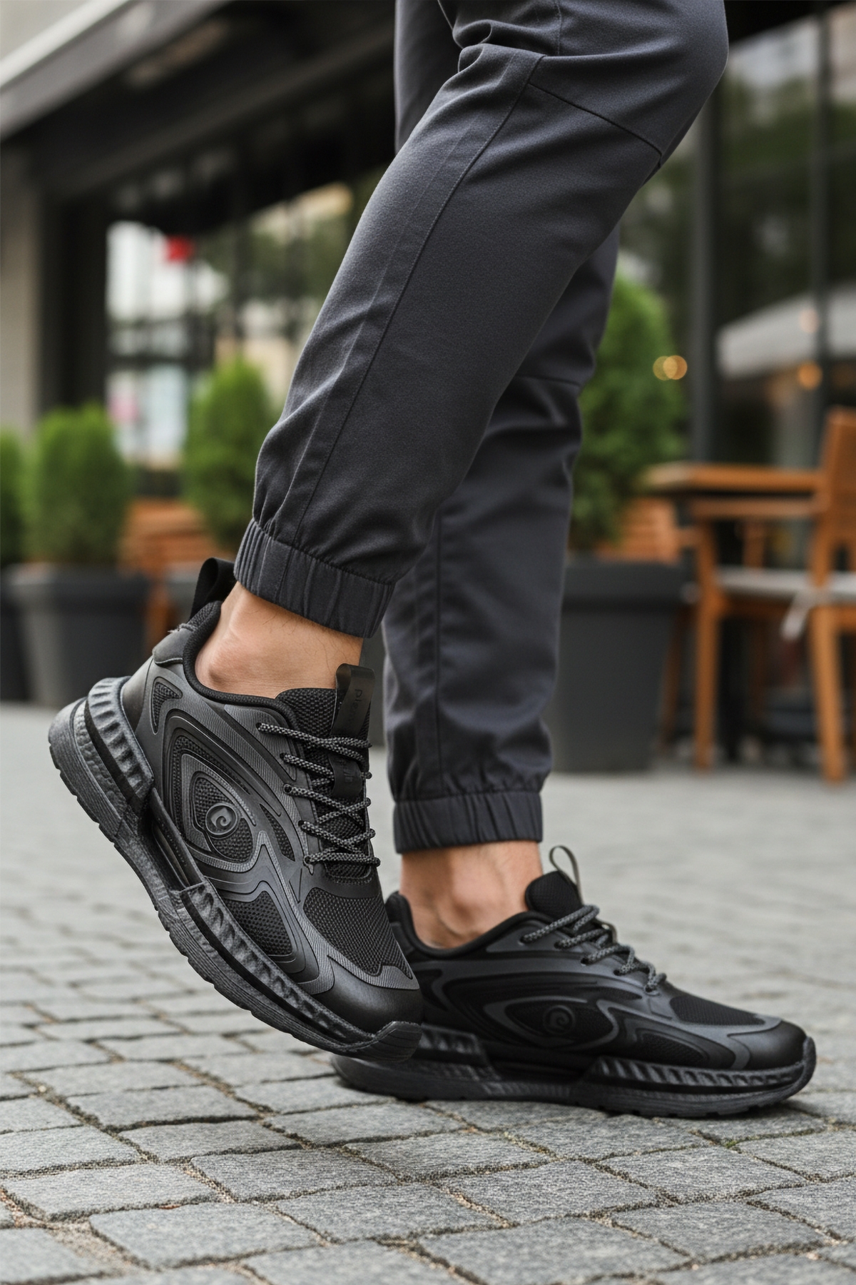 Siyah Fileli Hafif Esnek Erkek Spor Ayakkabı PCI-11616 M - Görsel 4