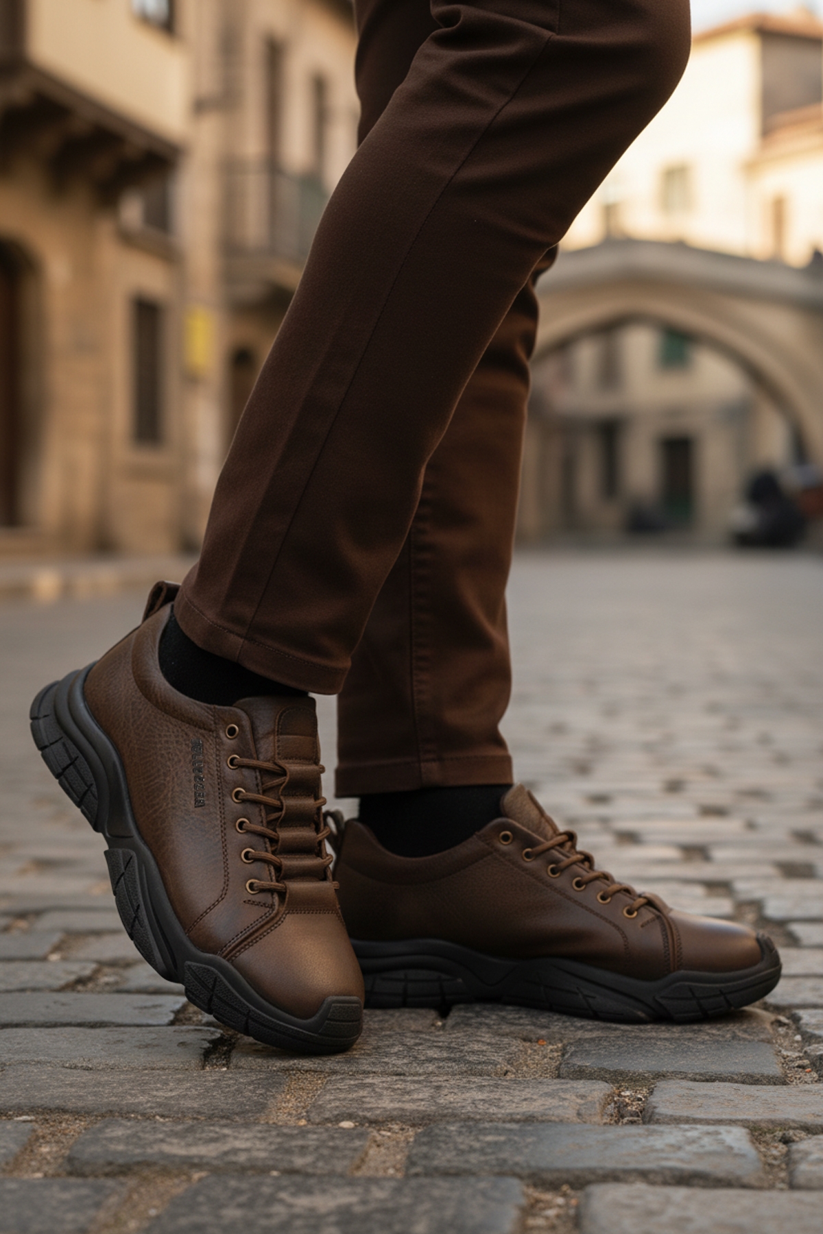 Kahve Hakiki Deri Dar Kalıp Erkek Casual Ayakkabı 260037 M - Görsel 4