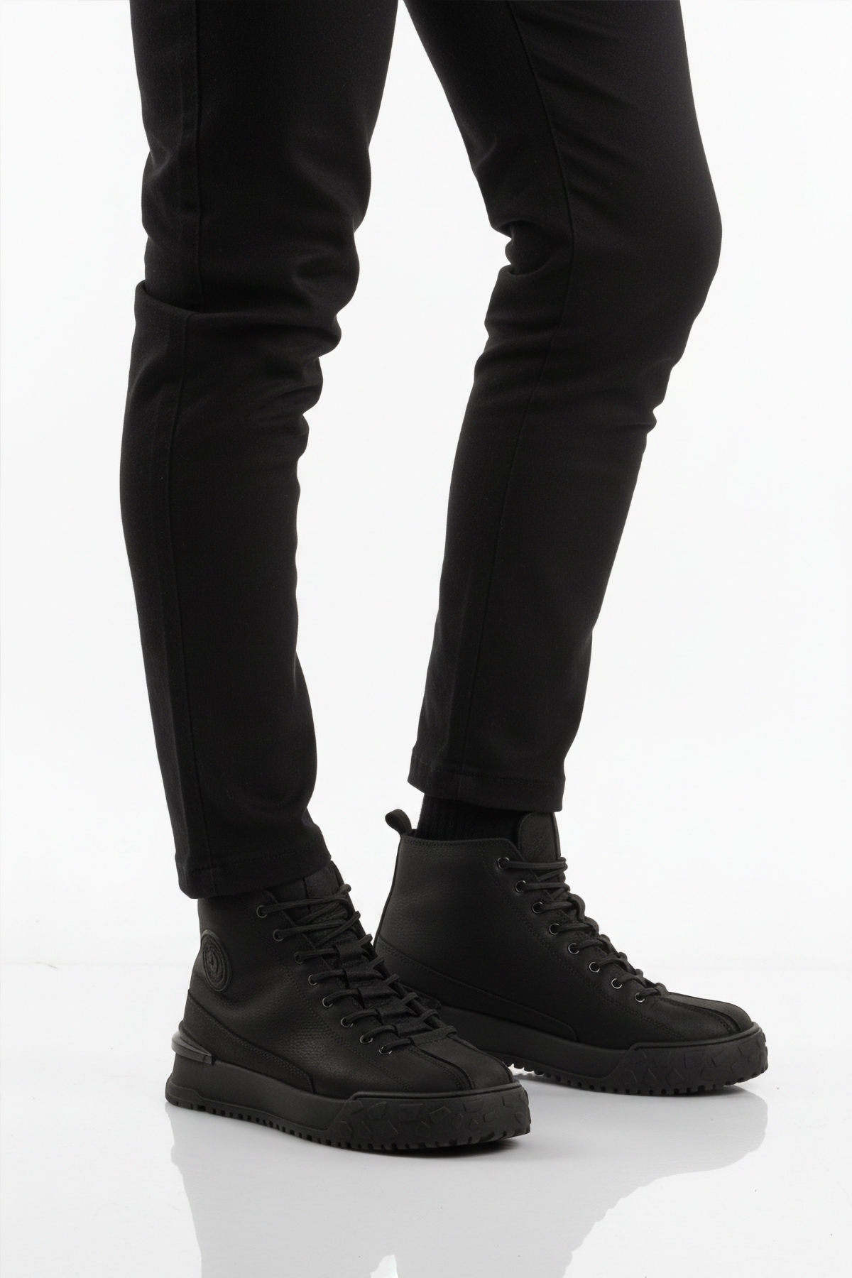 Siyah Nubuk Hakiki Deri Kaymaz Erkek Bot 260014 M - Görsel 2