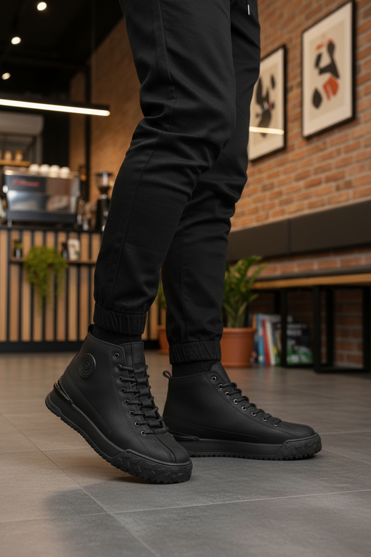 Siyah Nubuk Hakiki Deri Kaymaz Erkek Bot 260014 M - Görsel 4