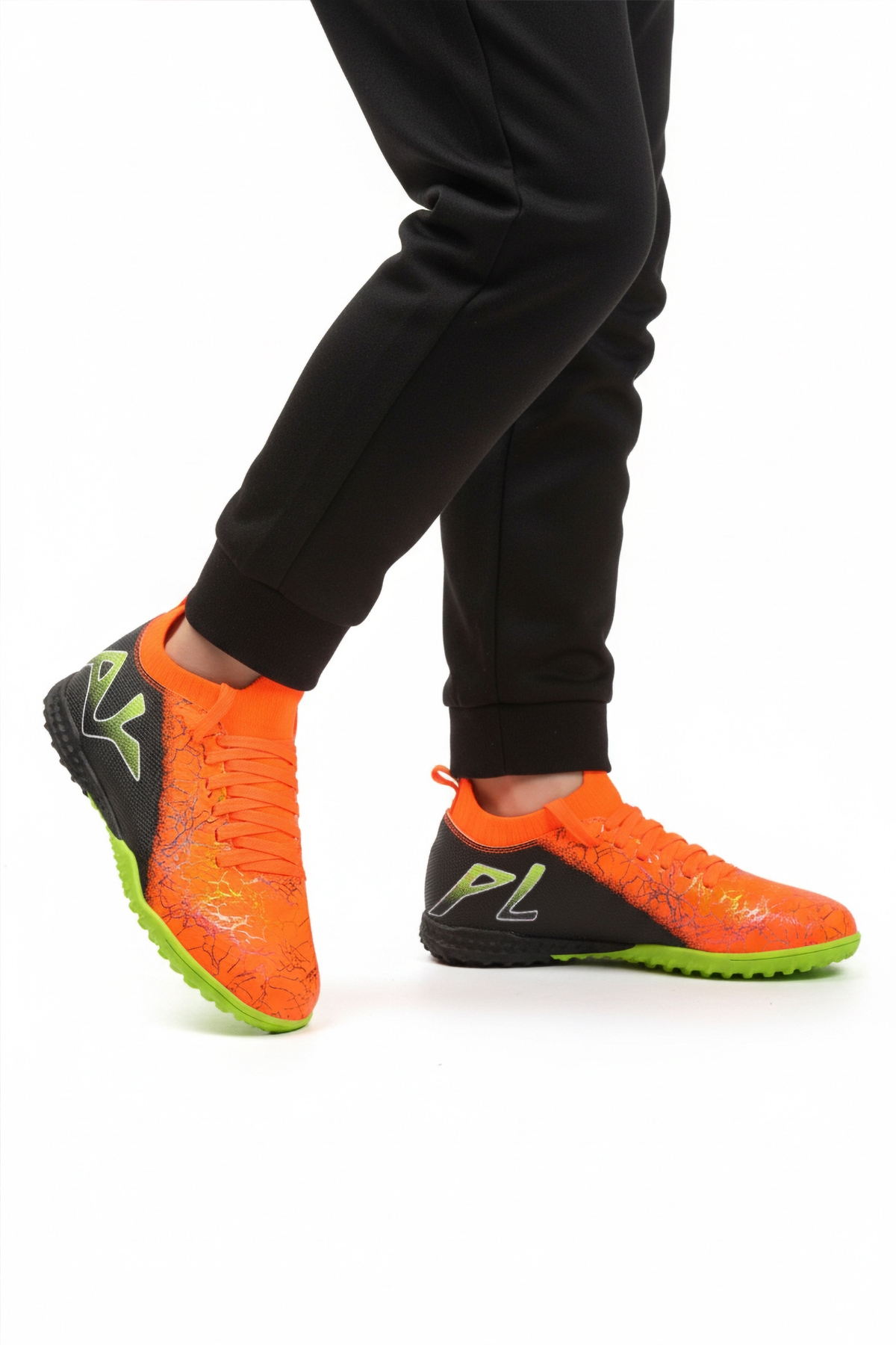Turuncu Siyah Bilekten Lastikli Unisex Halı Saha Ayakkabısı GH-252-153 G - Görsel 2