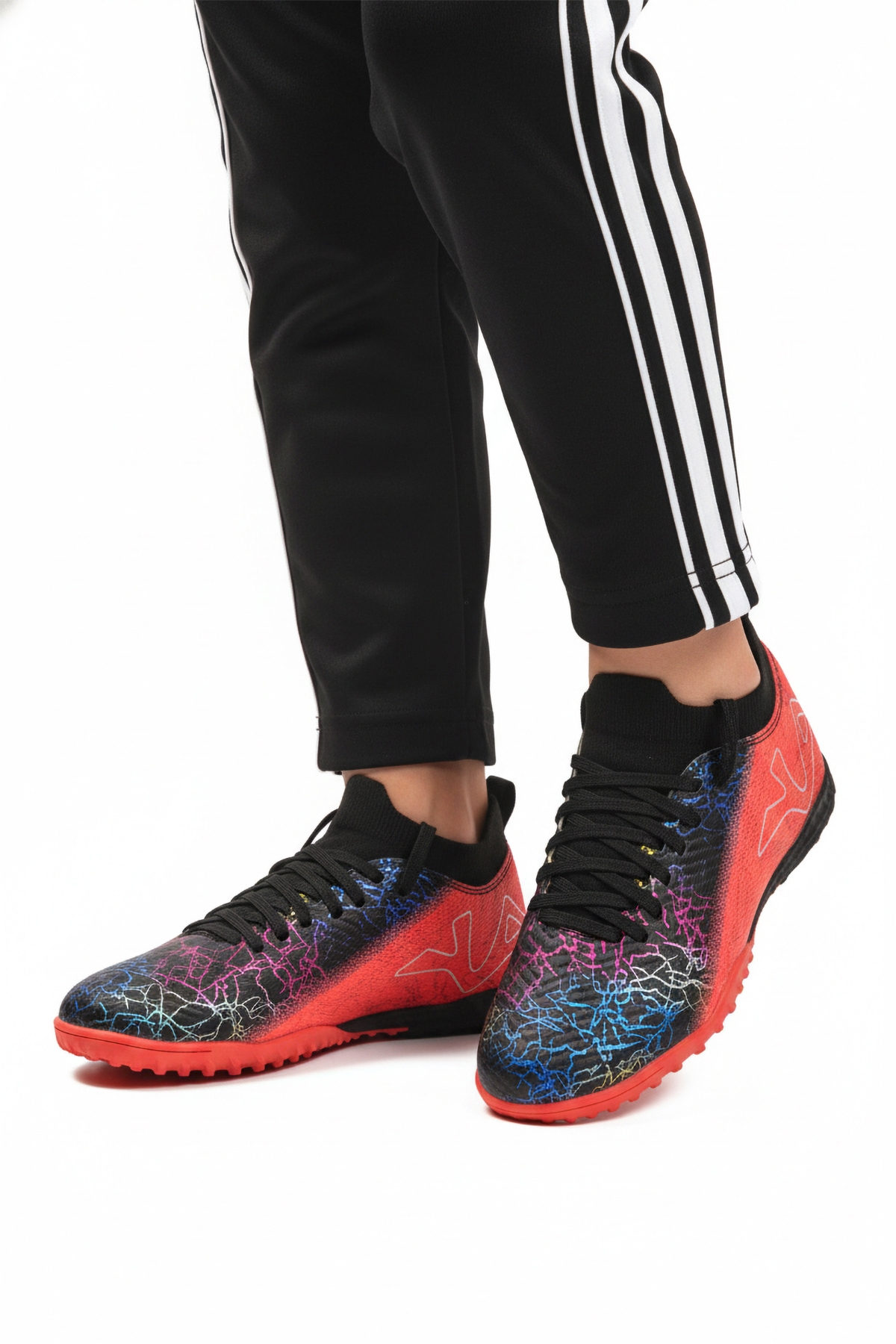 Siyah Fuşya Bilekten Lastikli Unisex Halı Saha Ayakkabısı GH-252-153 G - Görsel 2