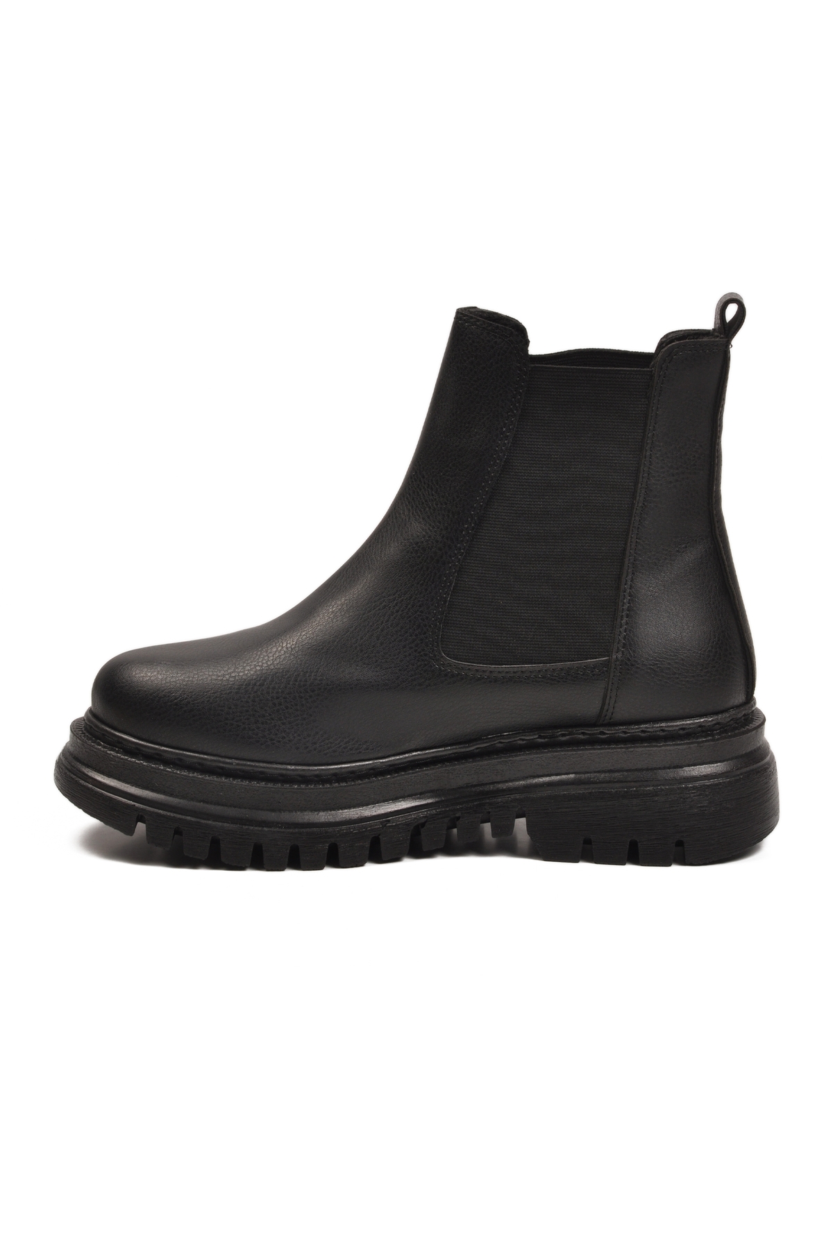 Siyah Cilt Kürklü Kolay Giyilebilir Kaymaz Kadın Chelsea Bot 473093 Z - Görsel 5