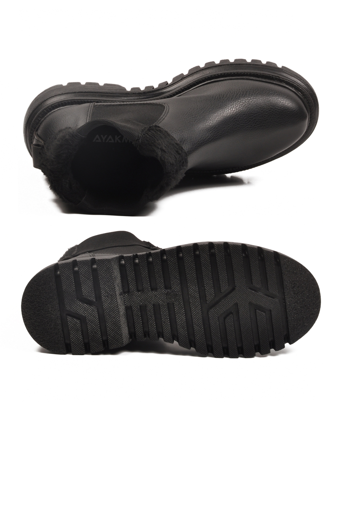 Siyah Cilt Kürklü Kolay Giyilebilir Kaymaz Kadın Chelsea Bot 473093 Z - Görsel 6