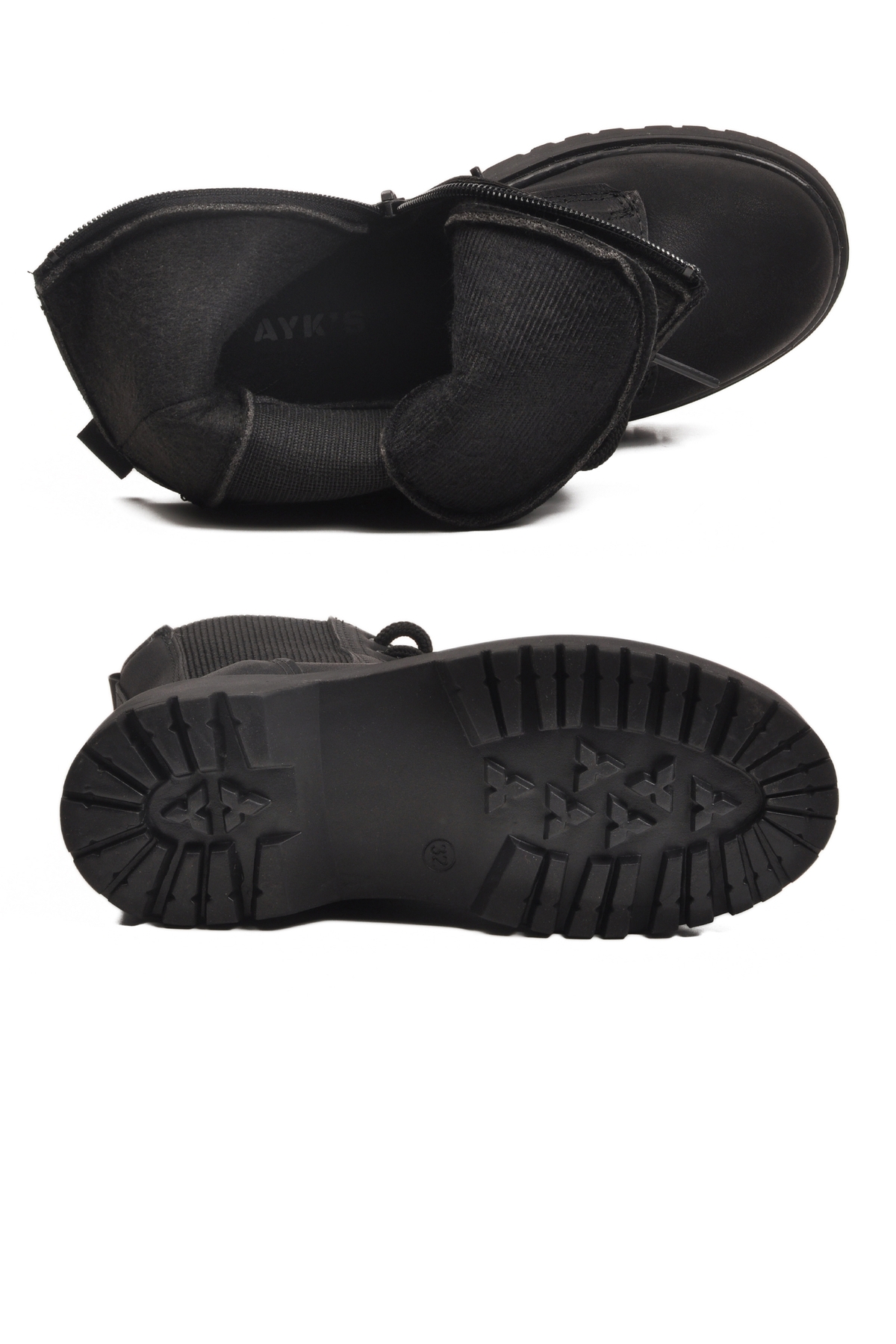 Siyah Zümrüt Polarlı Kaymaz Soğuğa Dirençli Deri Çocuk Bot Tuno 07 F - Görsel 6