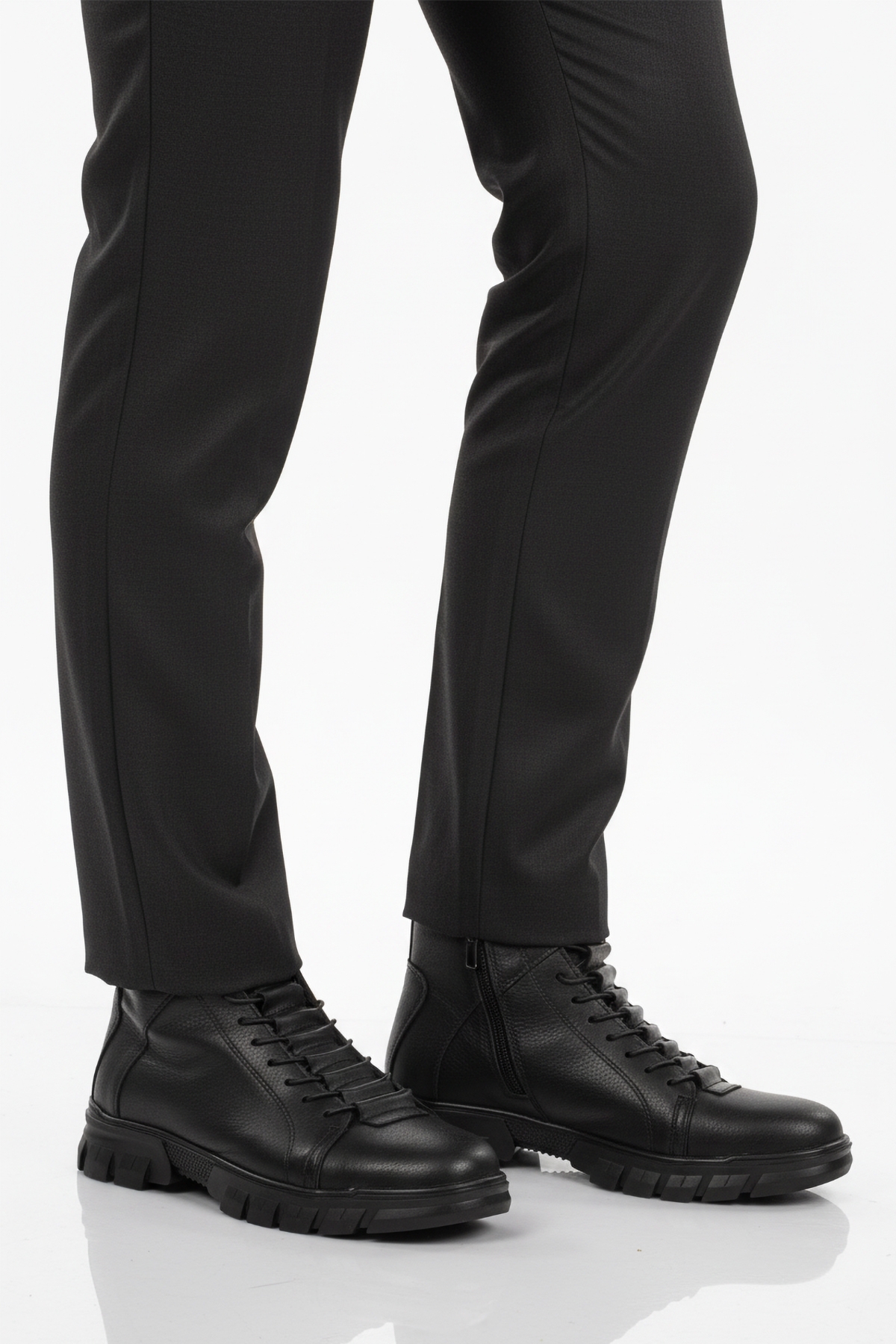 Siyah İçi Polarlı Kaymaz Fermuarlı Erkek Bot 660 M - Görsel 2