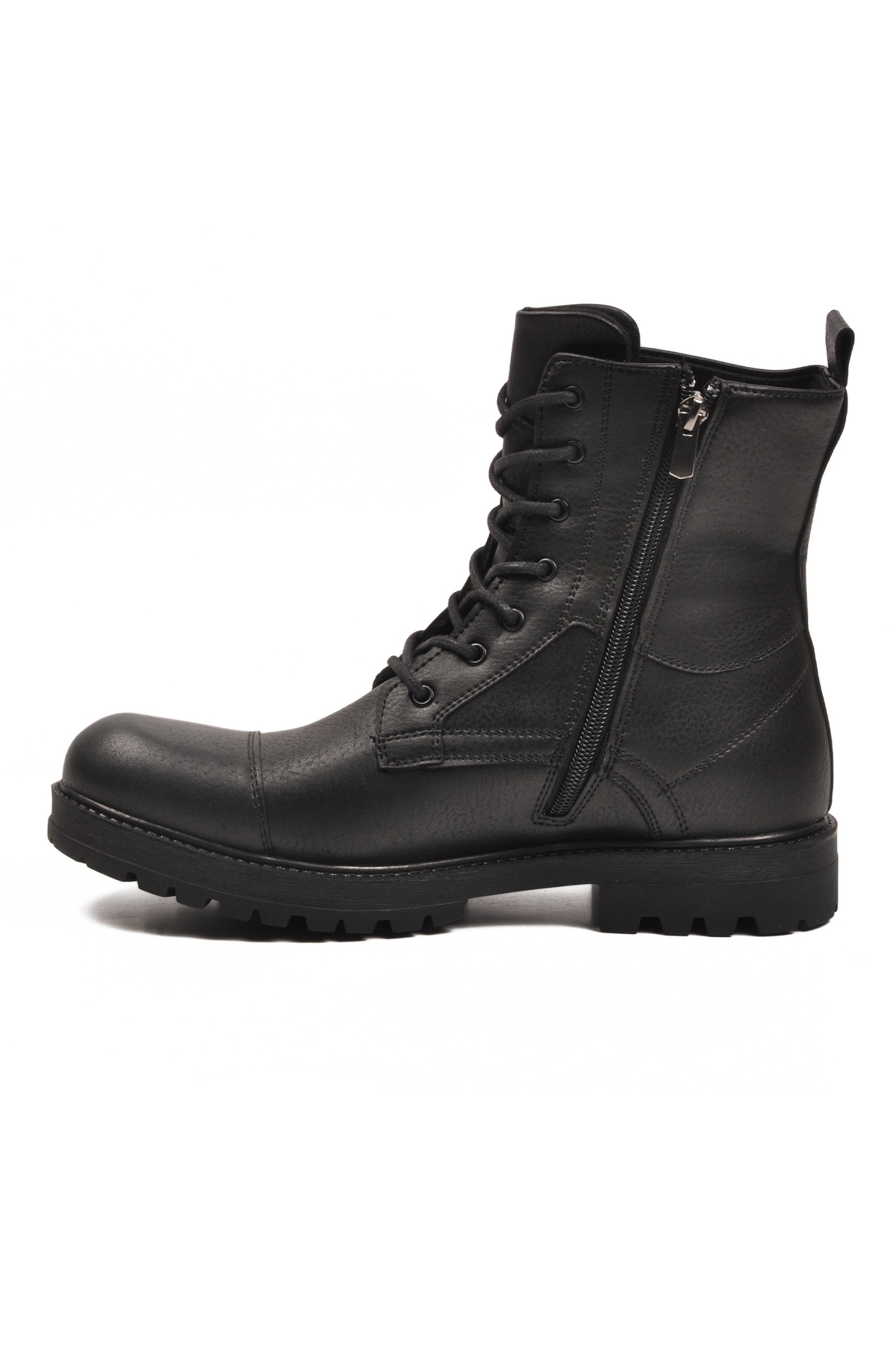 Siyah İçi Polarlı Kaymaz Bağcıklı Fermuarlı Erkek Postal Bot 347 M - Görsel 3