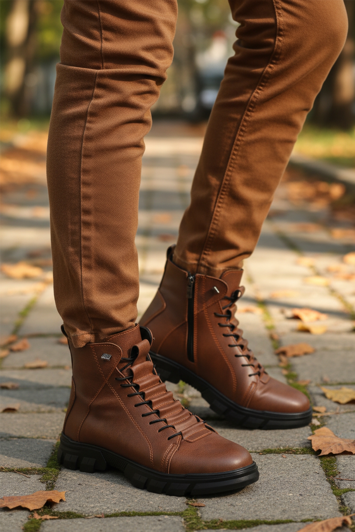 Taba İçi Polarlı Kaymaz Fermuarlı Erkek Bot 660 M - Görsel 3