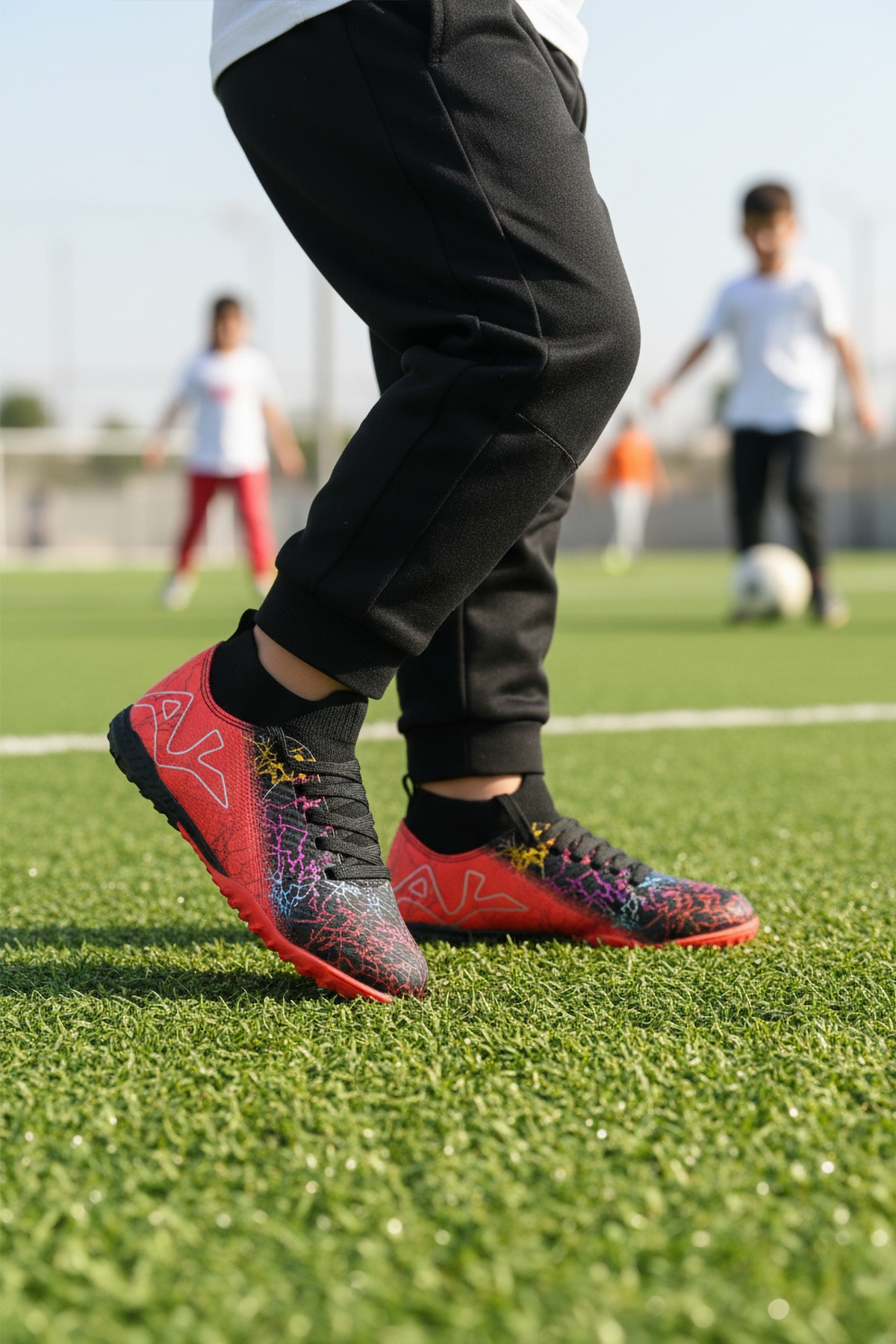 Siyah Fuşya Bilekten Çoraplı Erkek Çocuk Halı Saha Ayakkabısı FH-252-153 F - Görsel 4