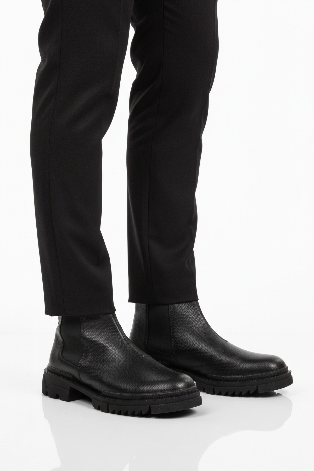 Siyah İçi Polarlı Kaymaz Soğuğa Dirençli Erkek Chelsea Bot 748 M - Görsel 2