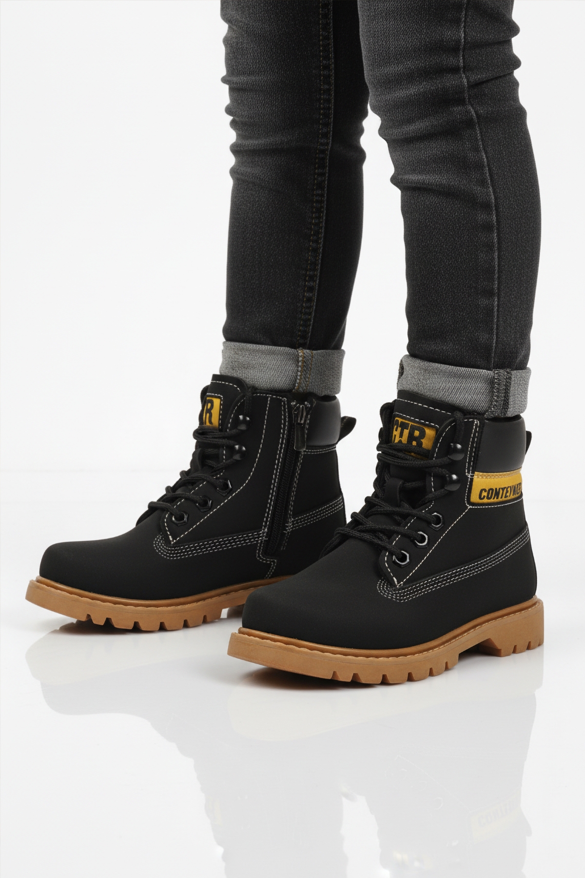 Siyah Nubuk Kaymaz Unisex Çocuk Bot 921 F - Görsel 2