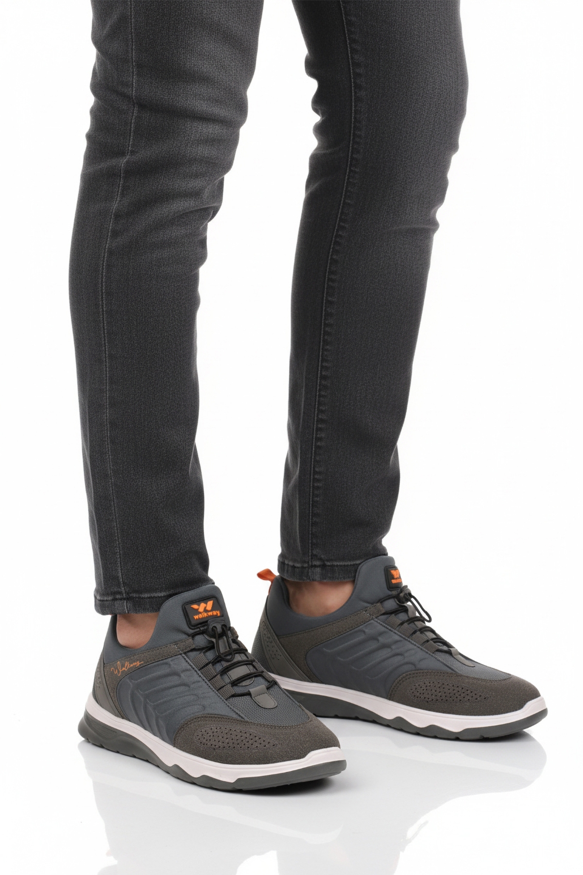 Füme Elastik Bağcıklı Hafif Esnek Erkek Spor Ayakkabı Dong 2534 M - Görsel 2