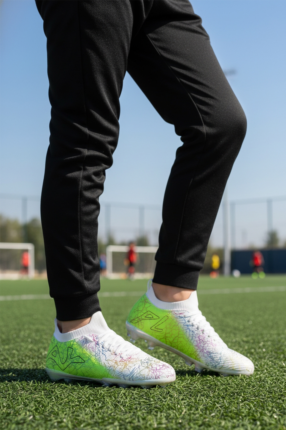 Beyaz Yeşil Bilekten Çoraplı Unisex Krampon GK-252-153 G - Görsel 2