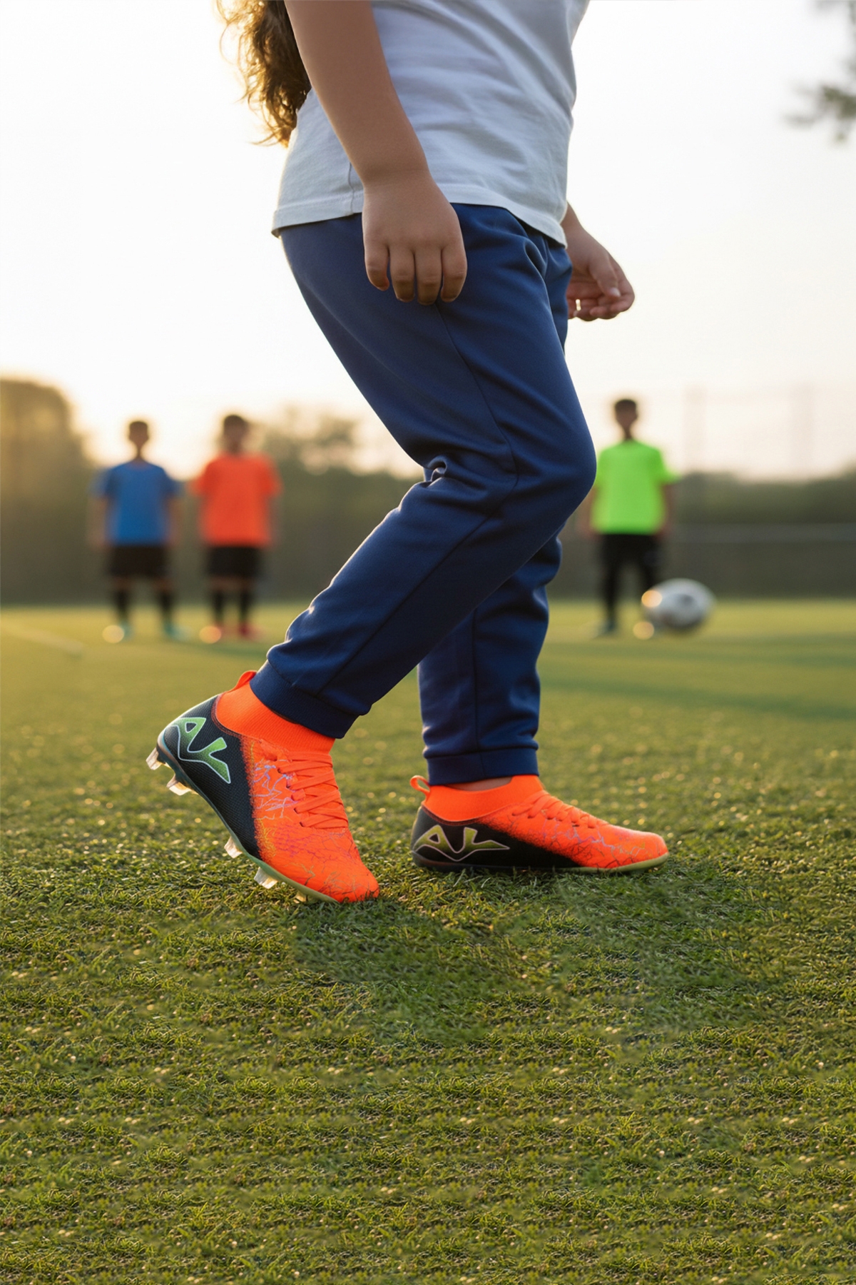 Turuncu Siyah Bilekten Çoraplı Erkek Çocuk Krampon FK-252-153 F - Görsel 4