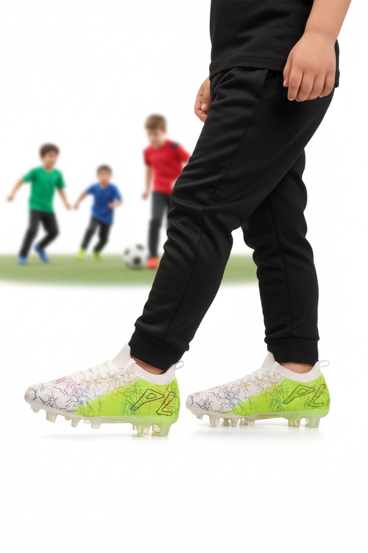 Beyaz Yeşil Bilekten Çoraplı Erkek Çocuk Krampon FK-252-153 F - Görsel 2