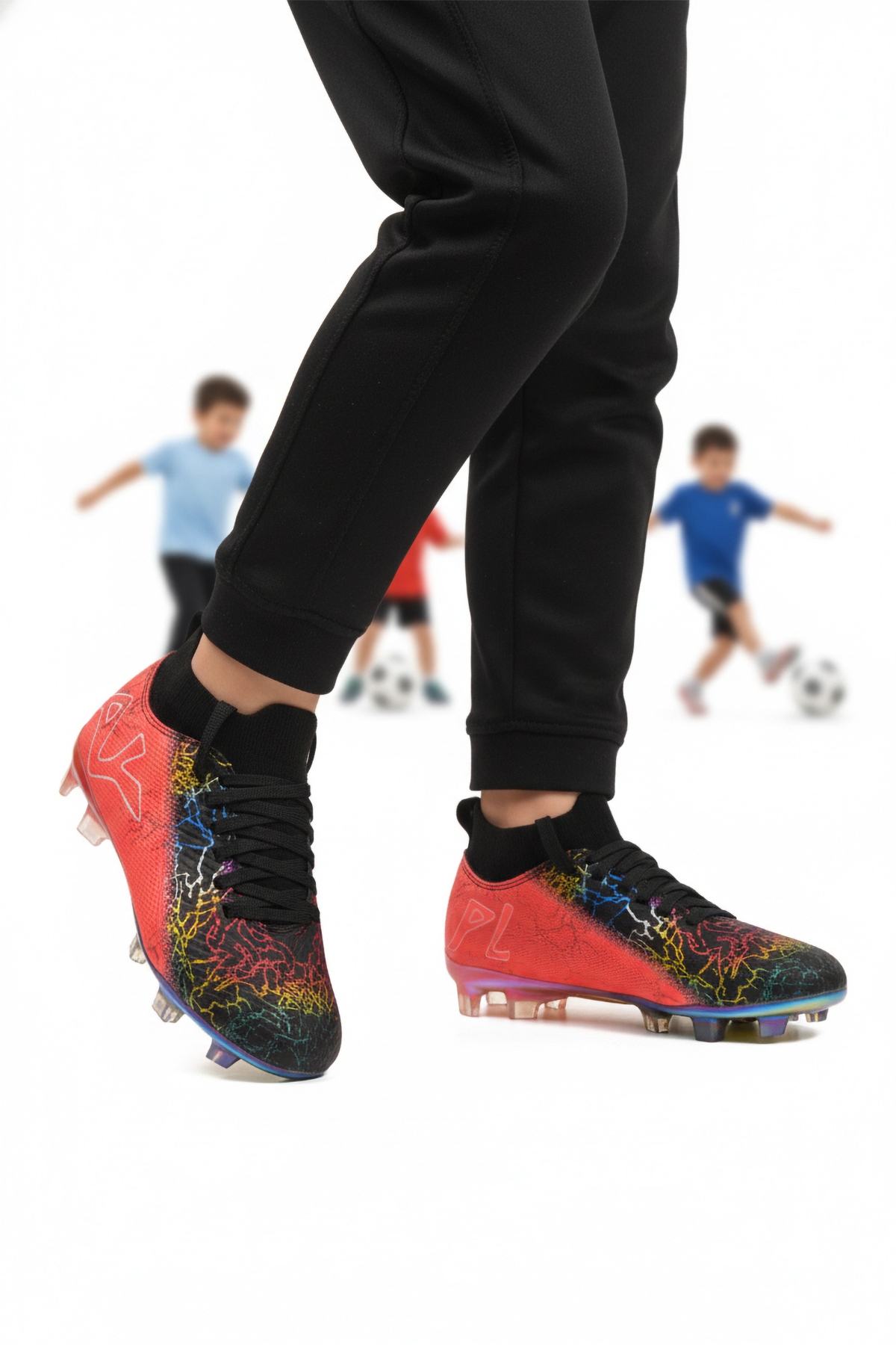 Siyah Fuşya Bilekten Çoraplı Erkek Çocuk Krampon FK-252-153 F - Görsel 2