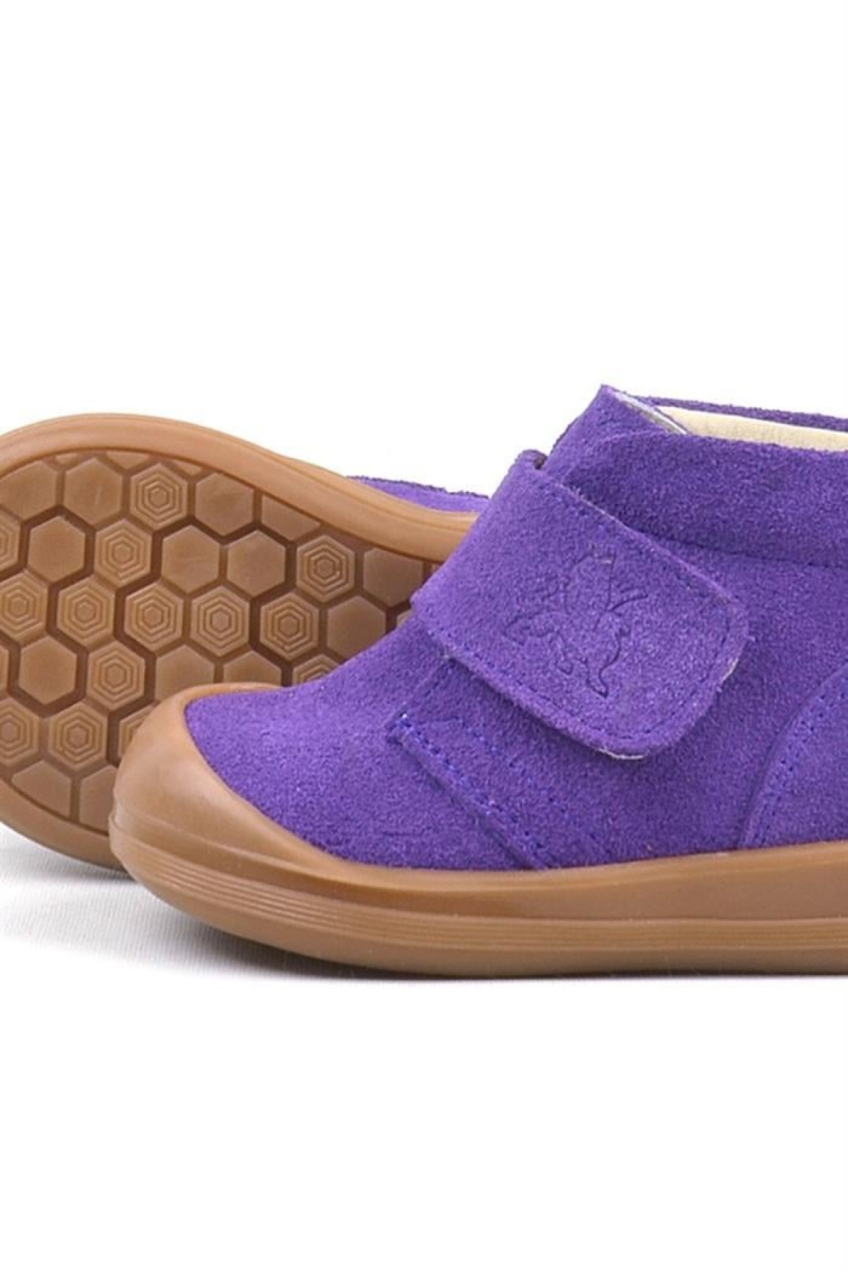 Yoohoo Hakiki Deri Mor Cırtlı Kız Bebek Bot - Görsel 11