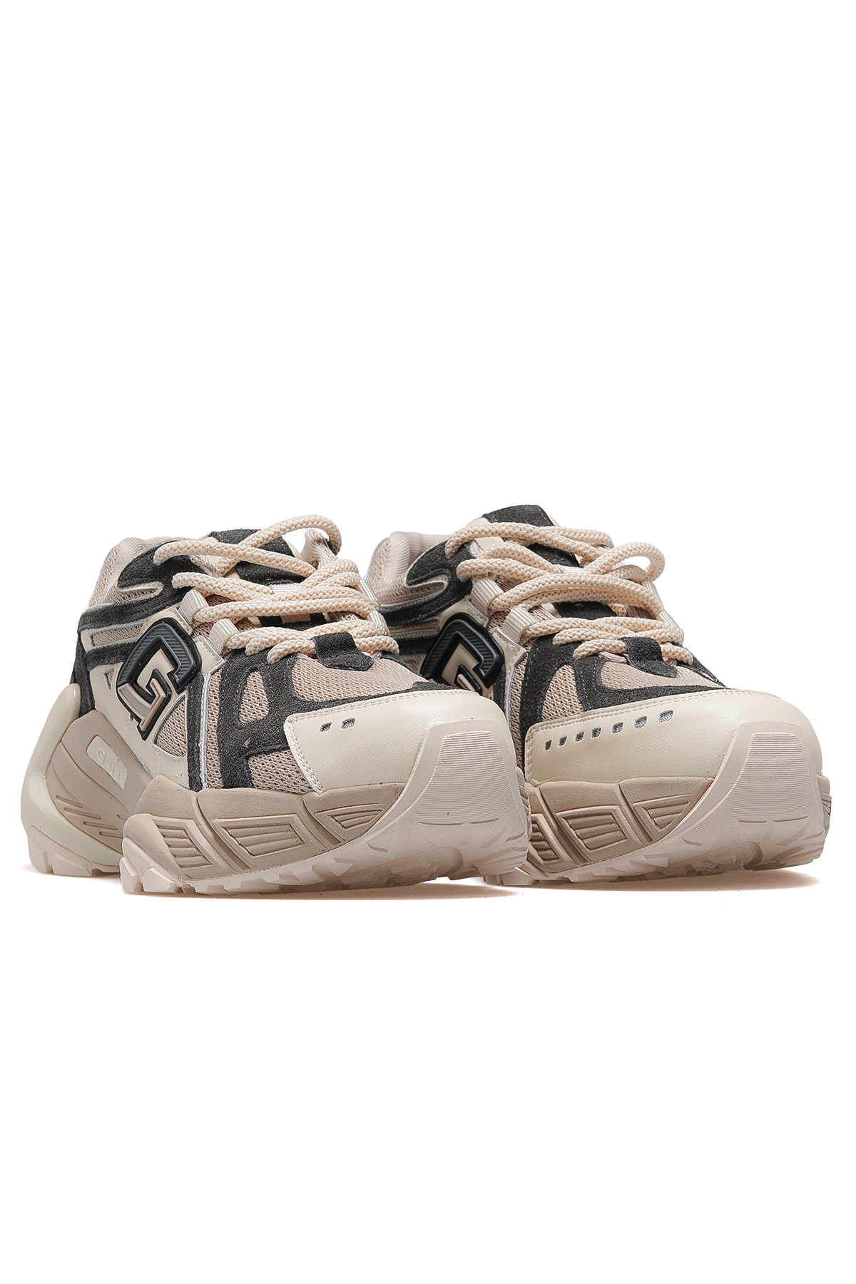 Kadın Kalın Taban Sneaker Spor Ayakkabı 25k 25k366 Z Bej - Görsel 6