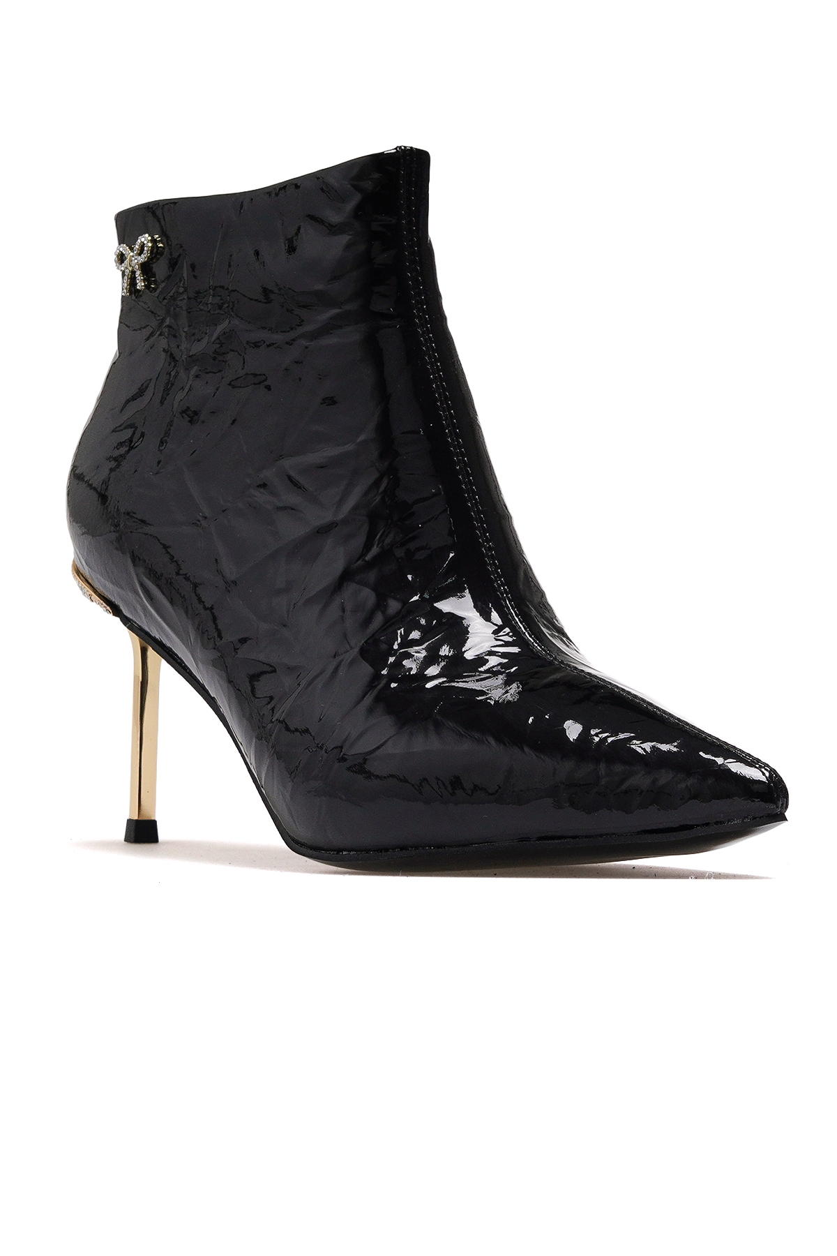 Kadın Taş Detaylı İnce Topuk Bot 25k 25k417-1 Z Siyah - Görsel 5