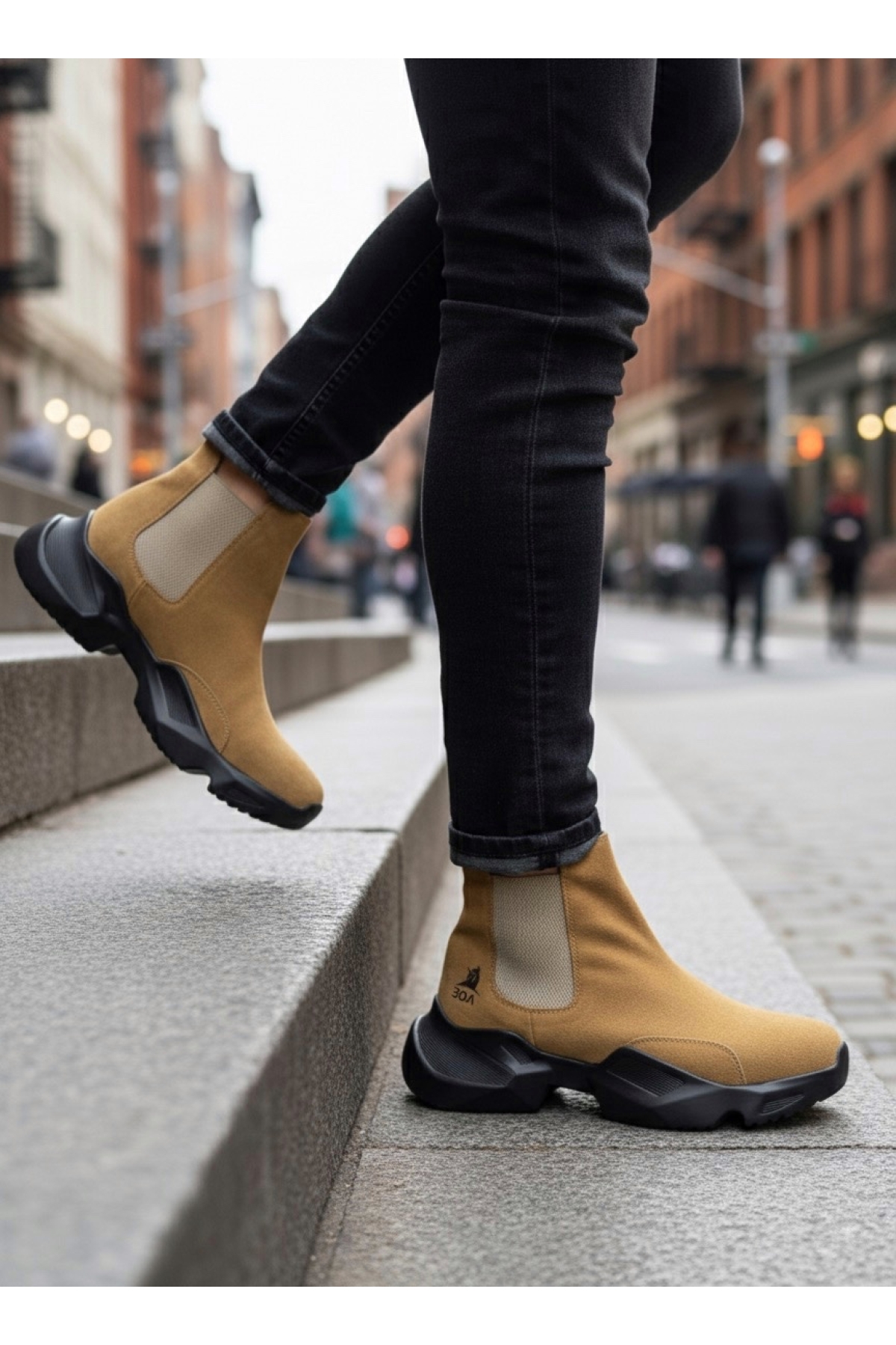 Lastikli Erkek Spor Bot CAMEL (SİYAH TABAN) - Görsel 2