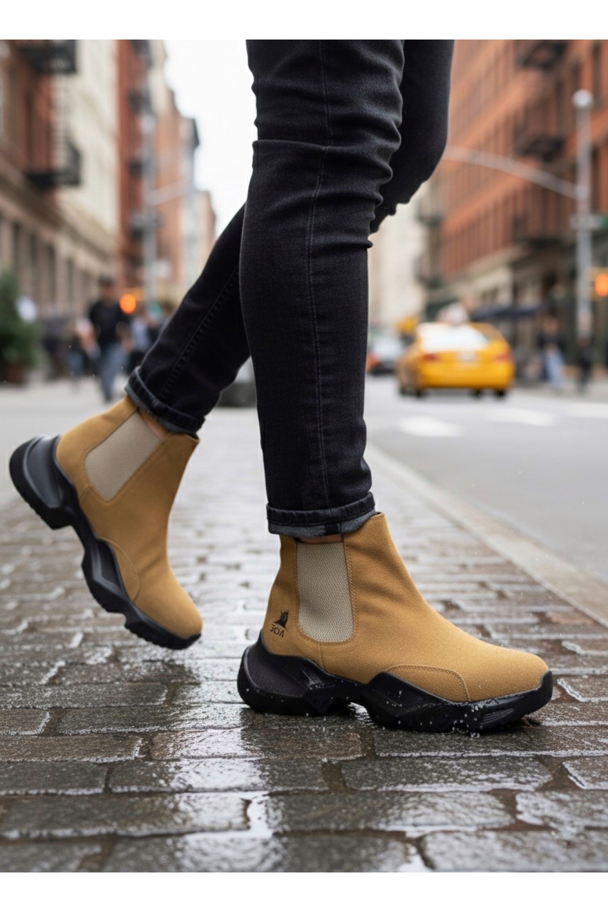 Lastikli Erkek Spor Bot CAMEL (SİYAH TABAN) - Görsel 3