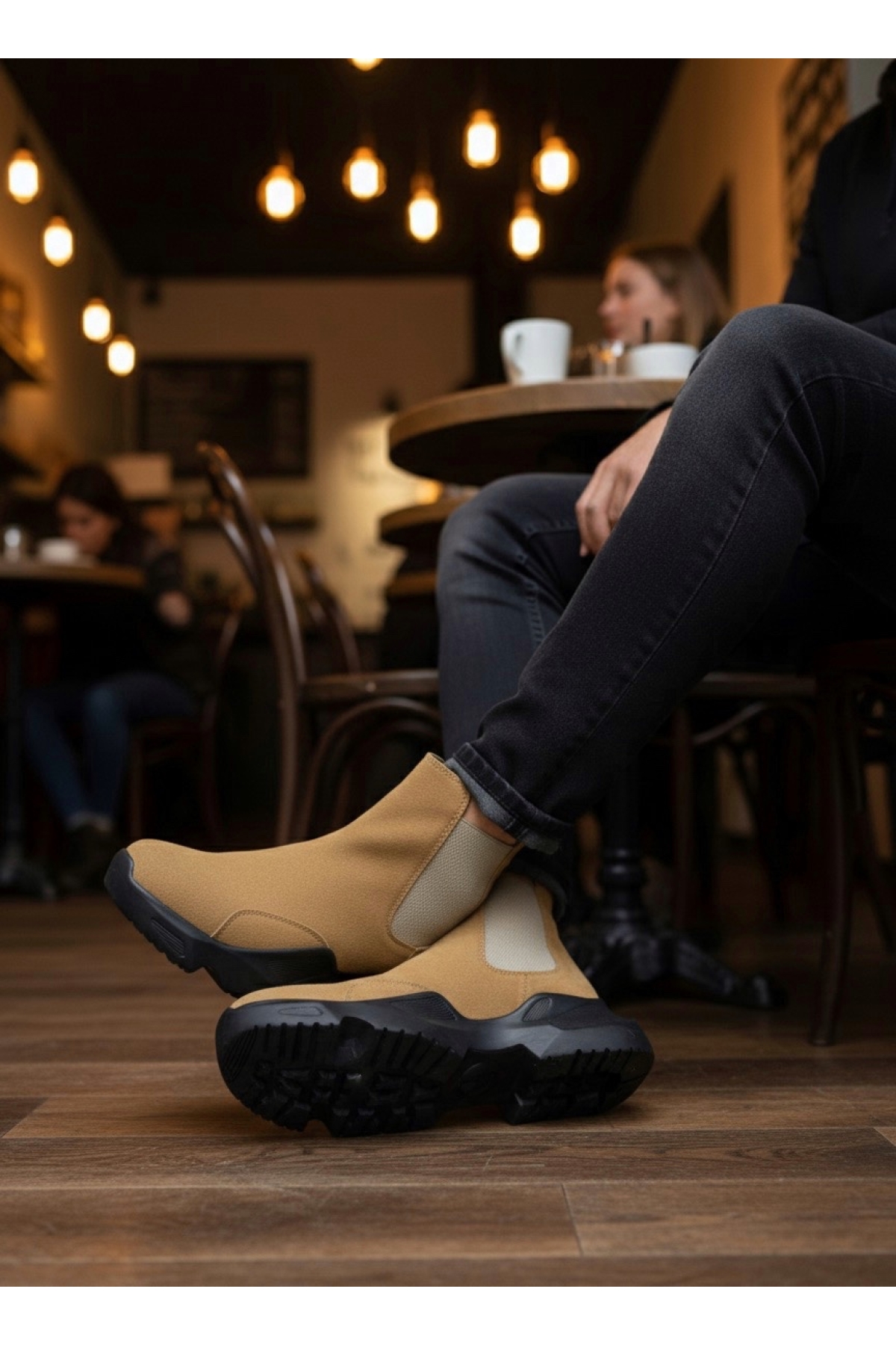 Lastikli Erkek Spor Bot CAMEL (SİYAH TABAN) - Görsel 4