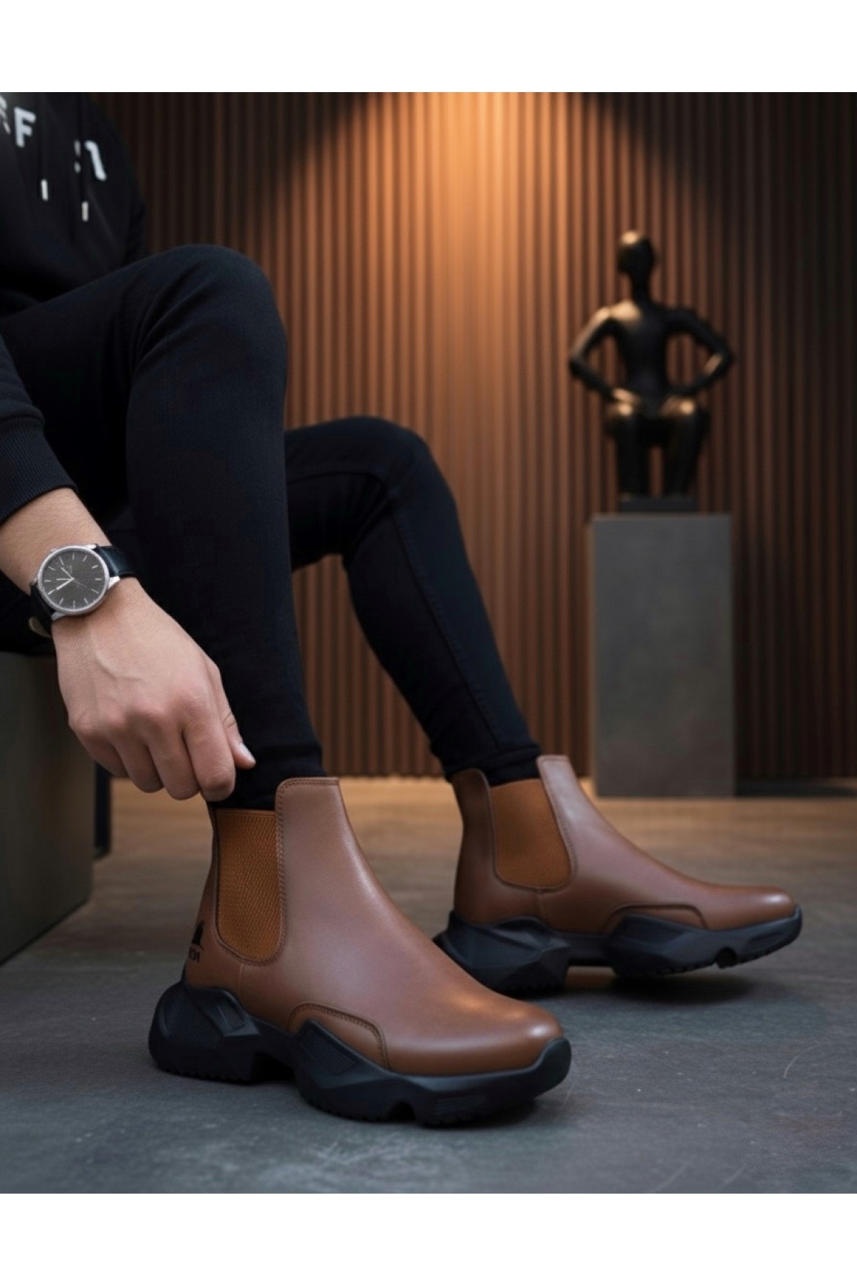 Lastikli Erkek Spor Bot TABA (SİYAH TABAN) - Görsel 2